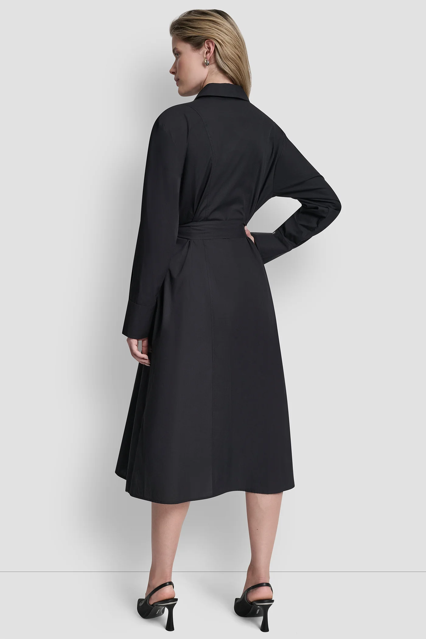 BUTTON DOWN MIDI SHIRT DRESS - Image 2