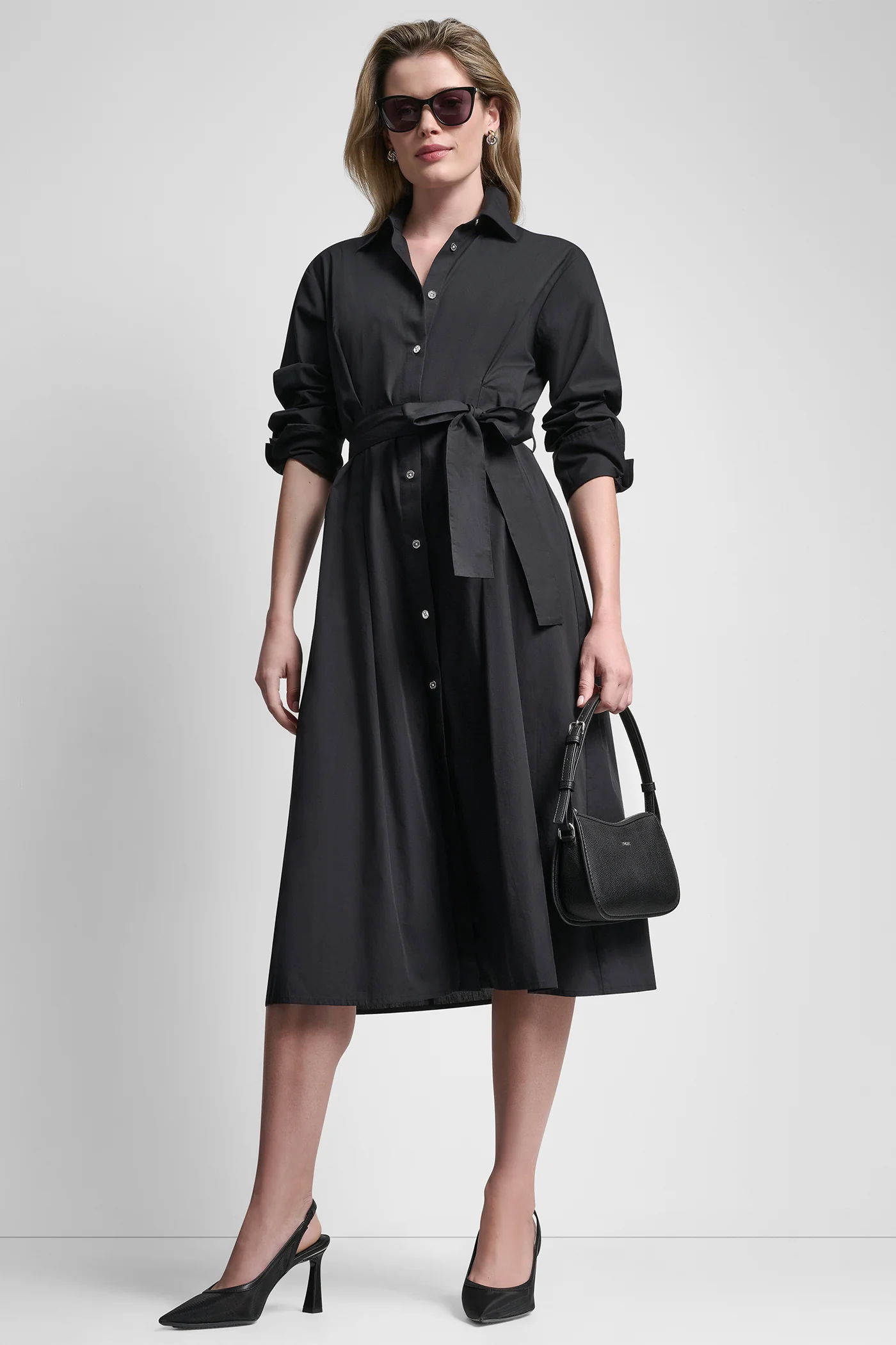 BUTTON DOWN MIDI SHIRT DRESS - Image 7