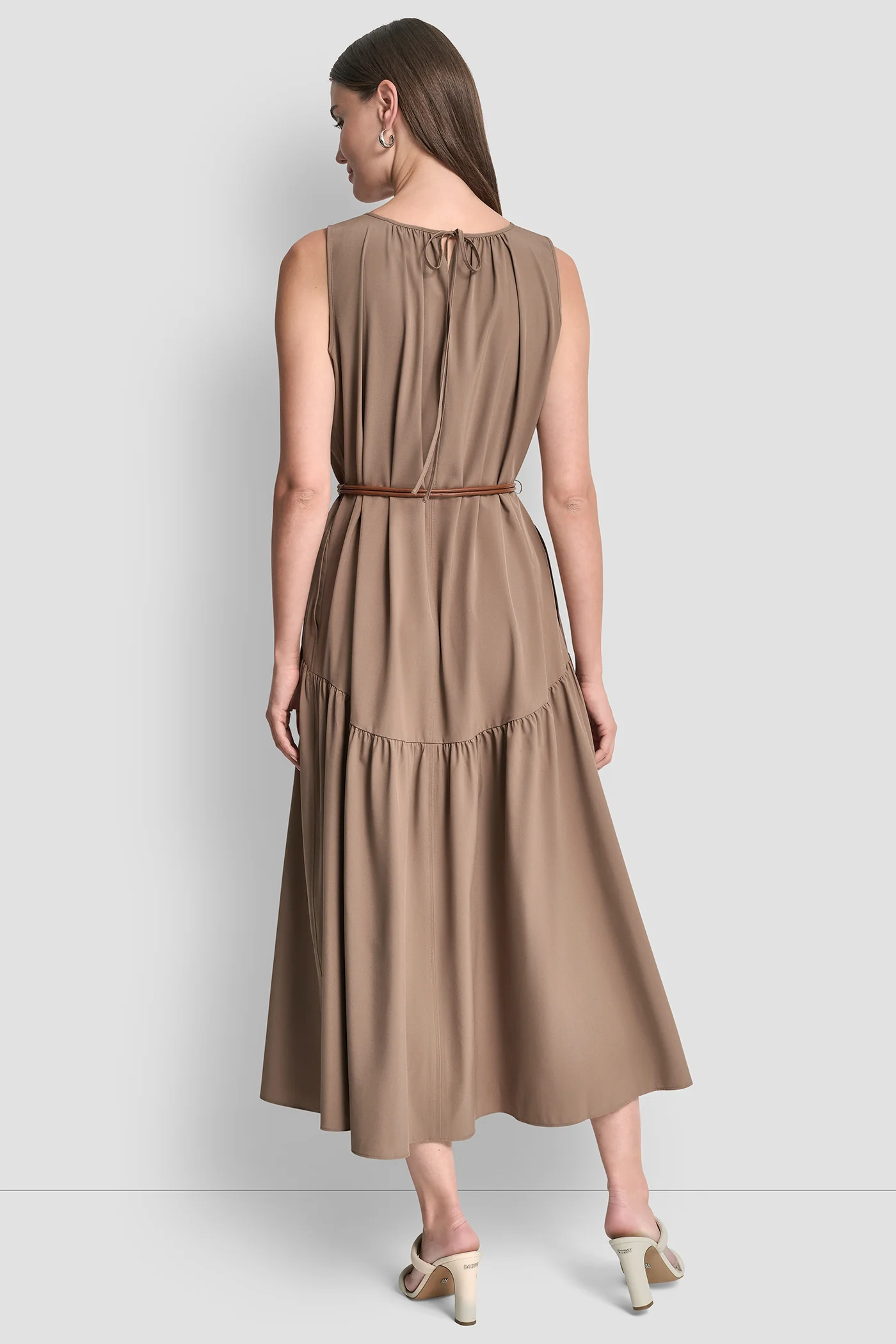 SLEEVELESS DROP-WAIST MIDI DRESS - Image 2