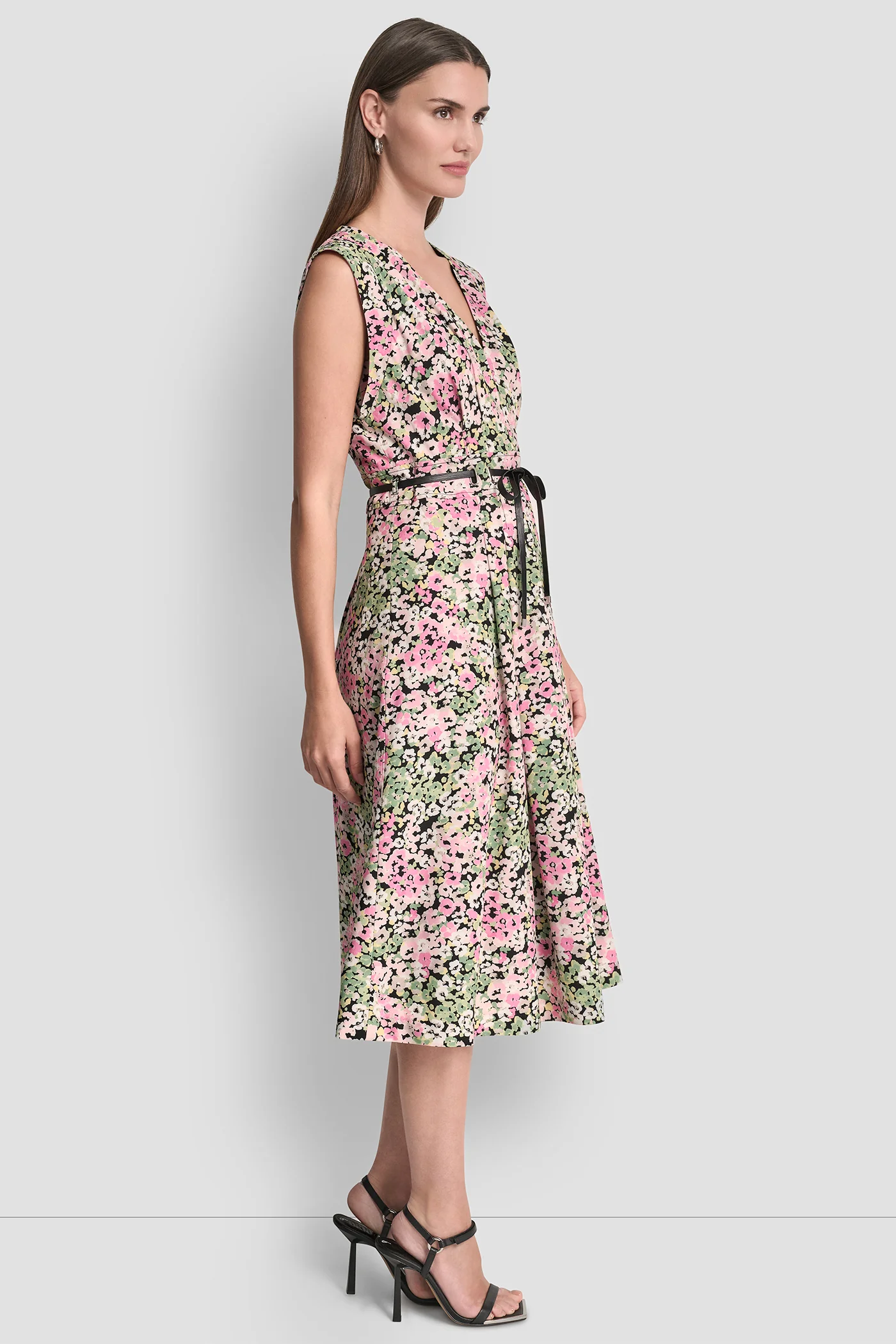 FLORAL MIDI FIT & FLARE DRESS - Image 3