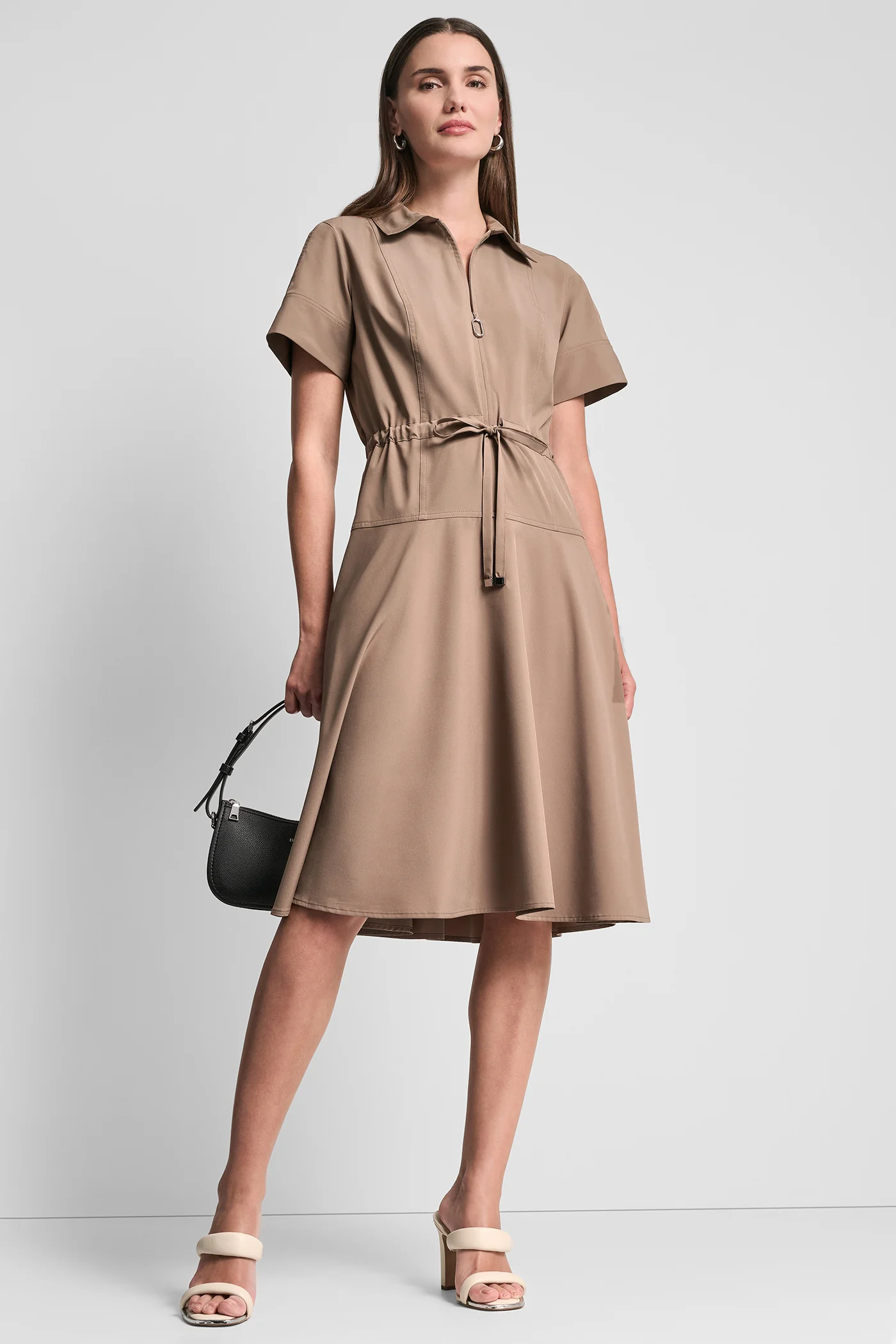 FIT & FLARE MIDI SHIRT DRESS