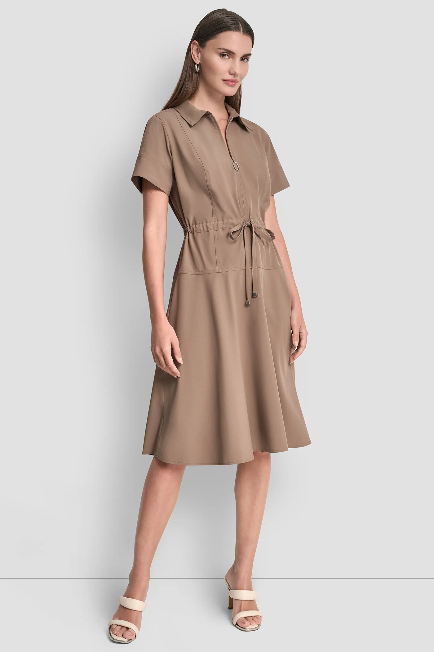 FIT & FLARE MIDI SHIRT DRESS - Image 3