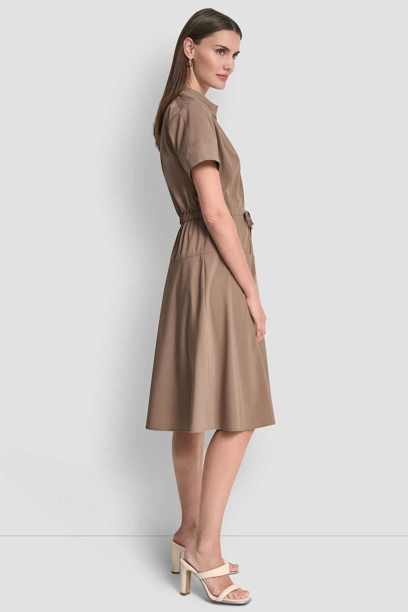 FIT & FLARE MIDI SHIRT DRESS - Image 4