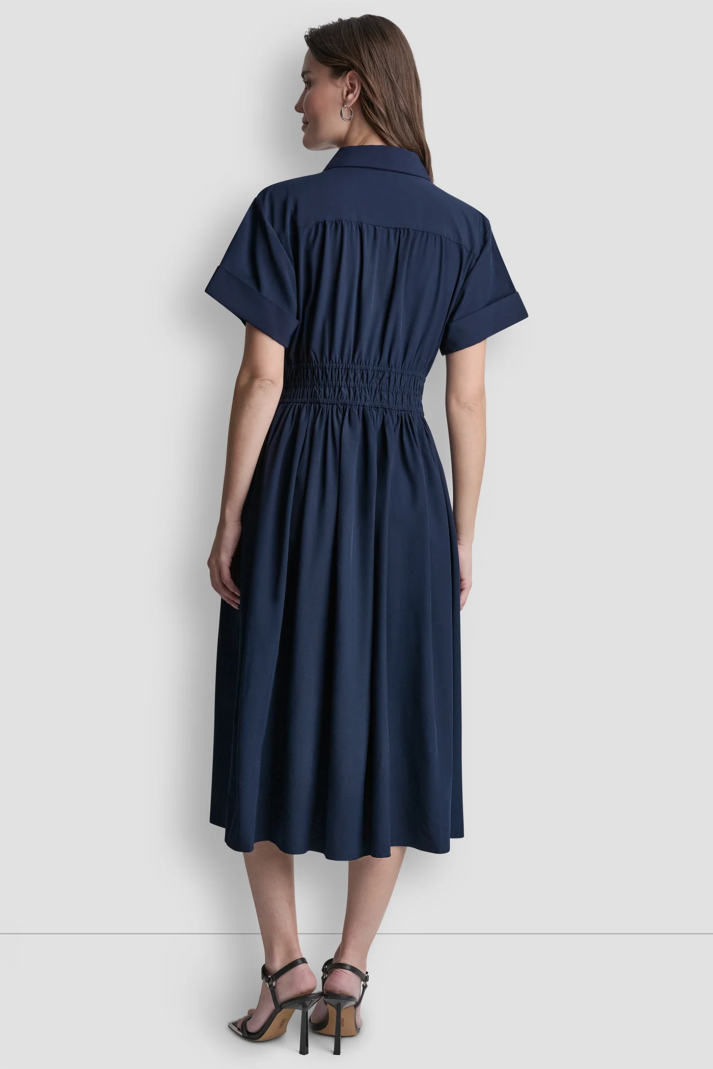 SMOCKED-WAIST COMMUTER DRESS - Image 2