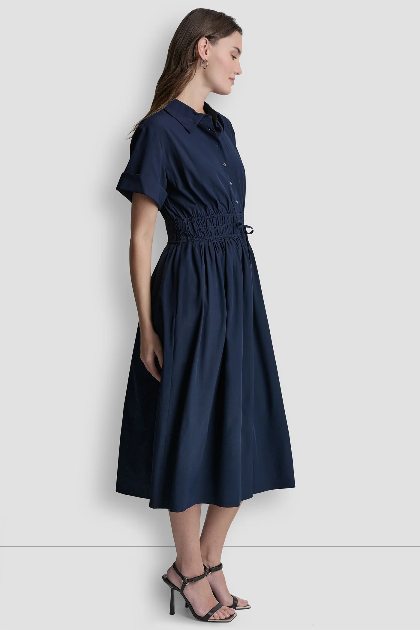 SMOCKED-WAIST COMMUTER DRESS - Image 3