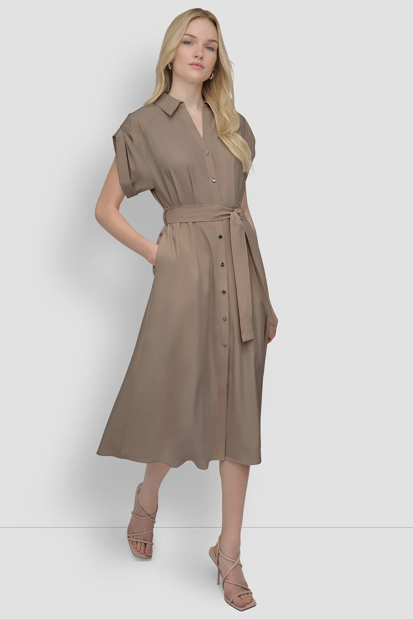 BUTTON-FRONT MIDI COMMUTER DRESS - Image 6