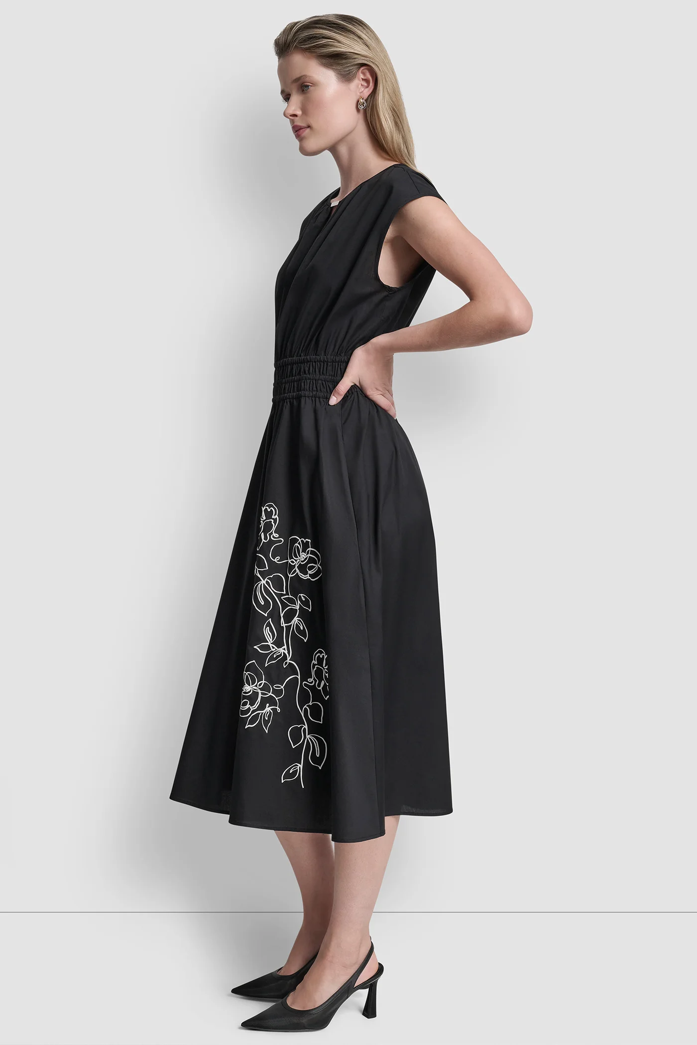 FLORAL FIT & FLARE MIDI DRESS - Image 3