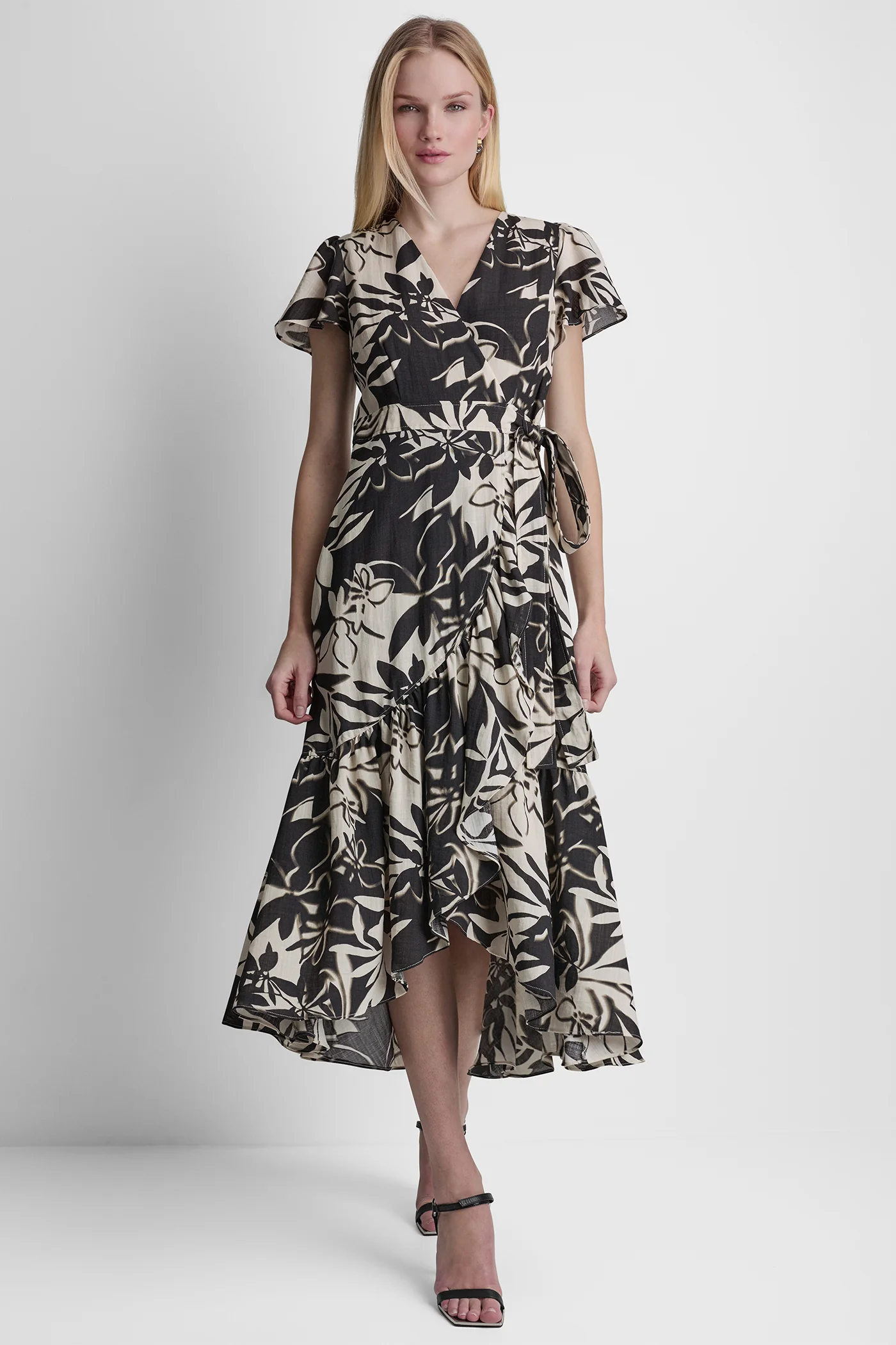 WRAP-EFFECT MIDI DRESS - Image 5