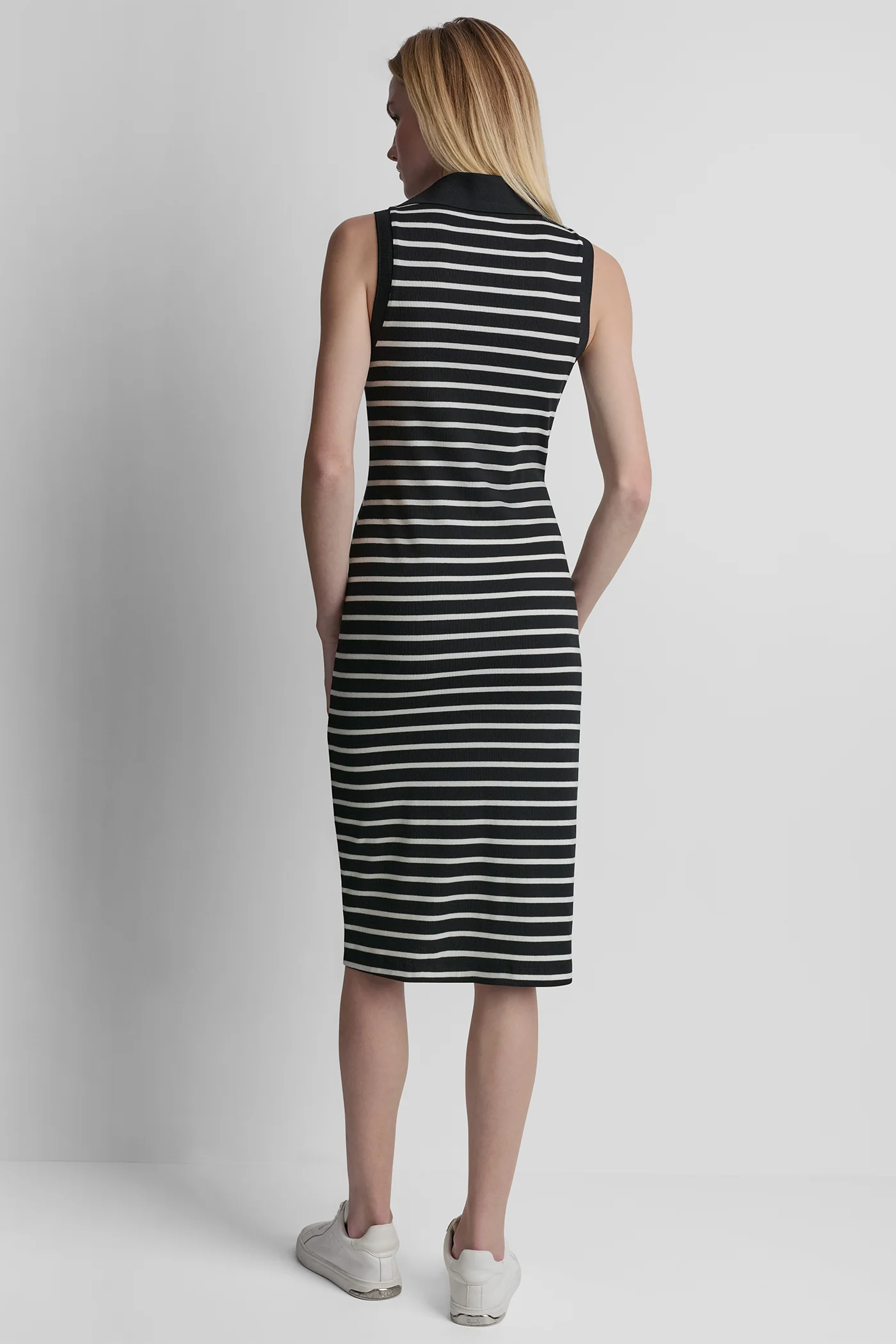 SLEEVELESS RIBBED POLO DRESS - Image 2