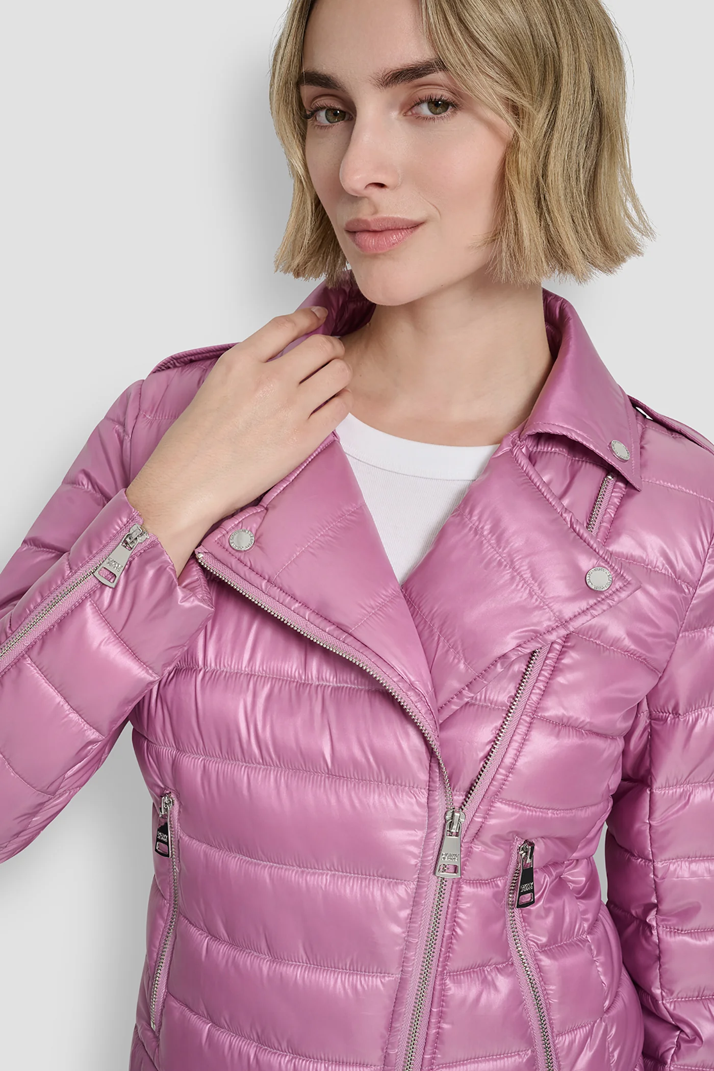 MOTO STYLE LIGHT WEIGHT PUFFER JACKET - Image 7