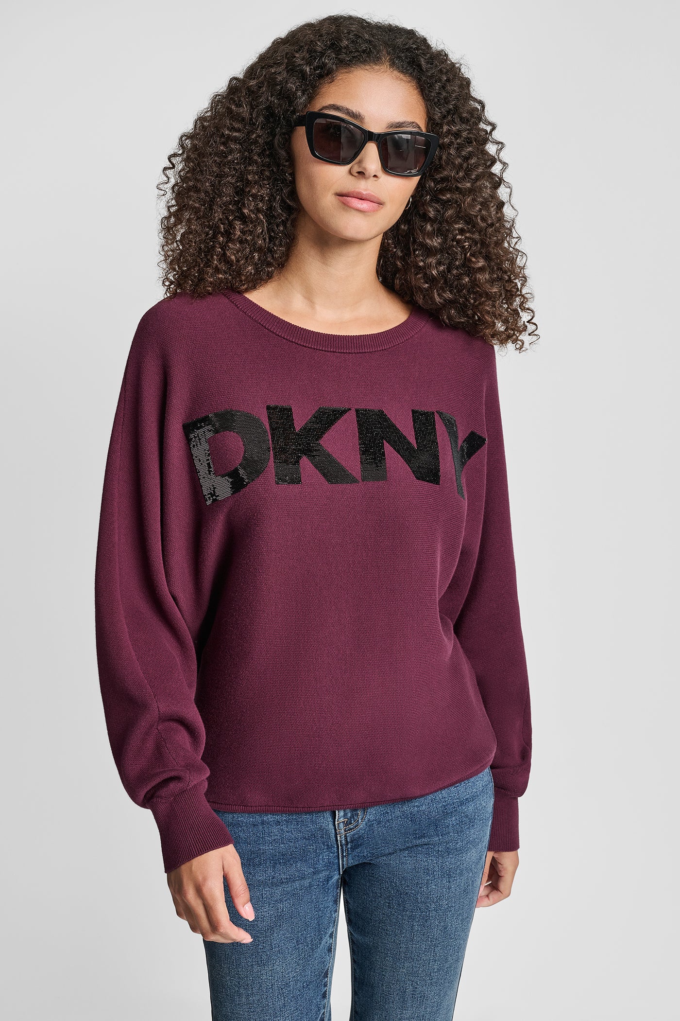 SEQUIN LOGO SWEATER