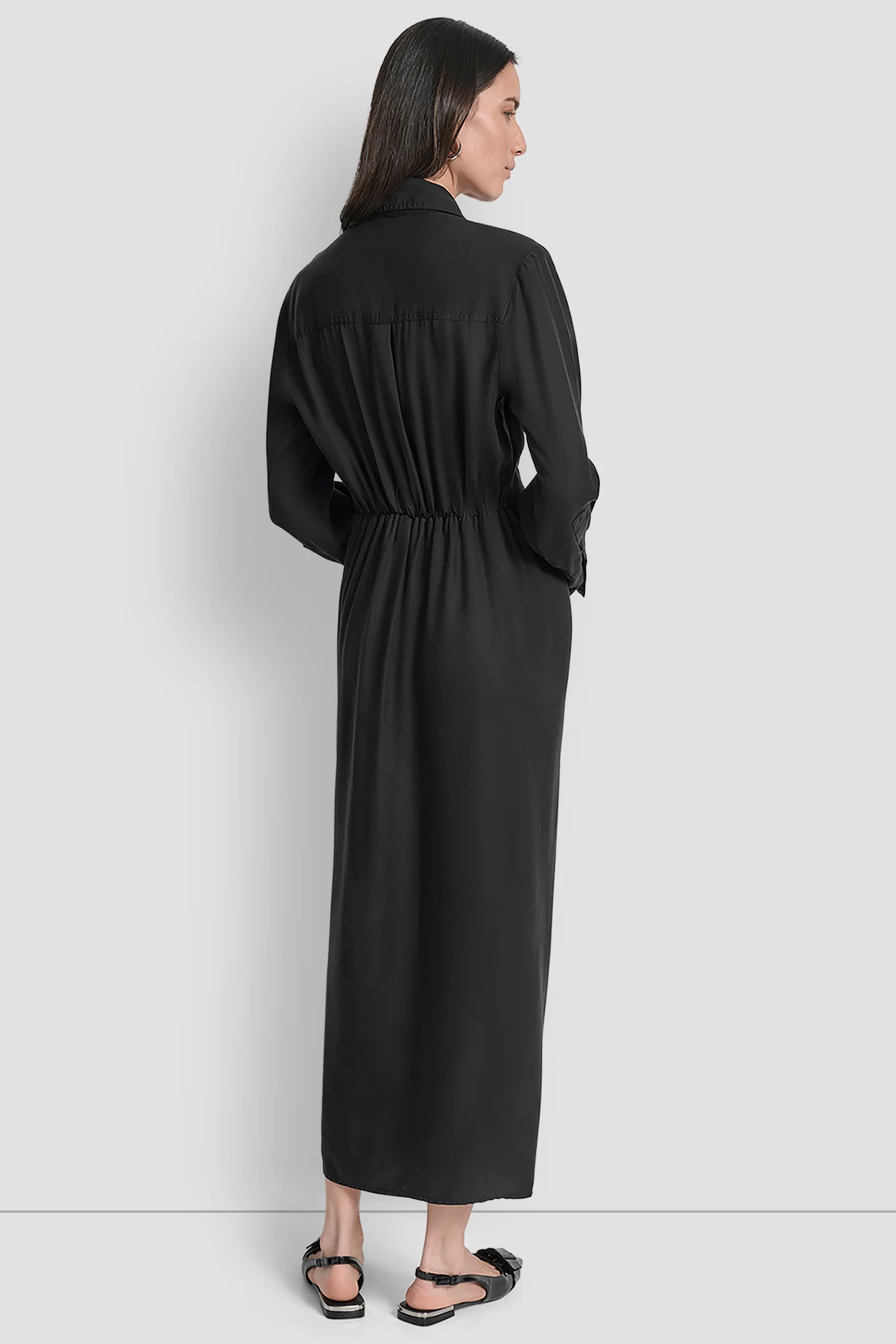 GARMENT DYE LONG SLEEVE BUTTON FRONT SHIRT DRESS - Image 2