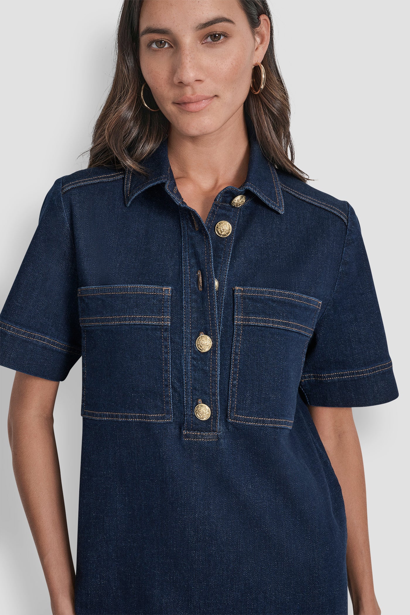 DENIM MINI SHIFT DRESS - Image 6