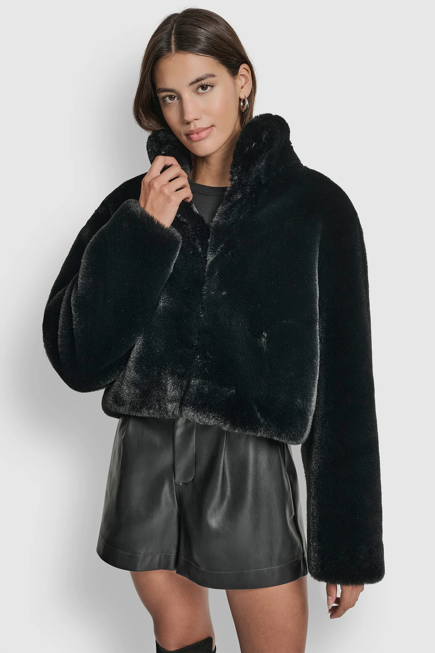 CROPPED FAUX FUR JACKET - Image 5