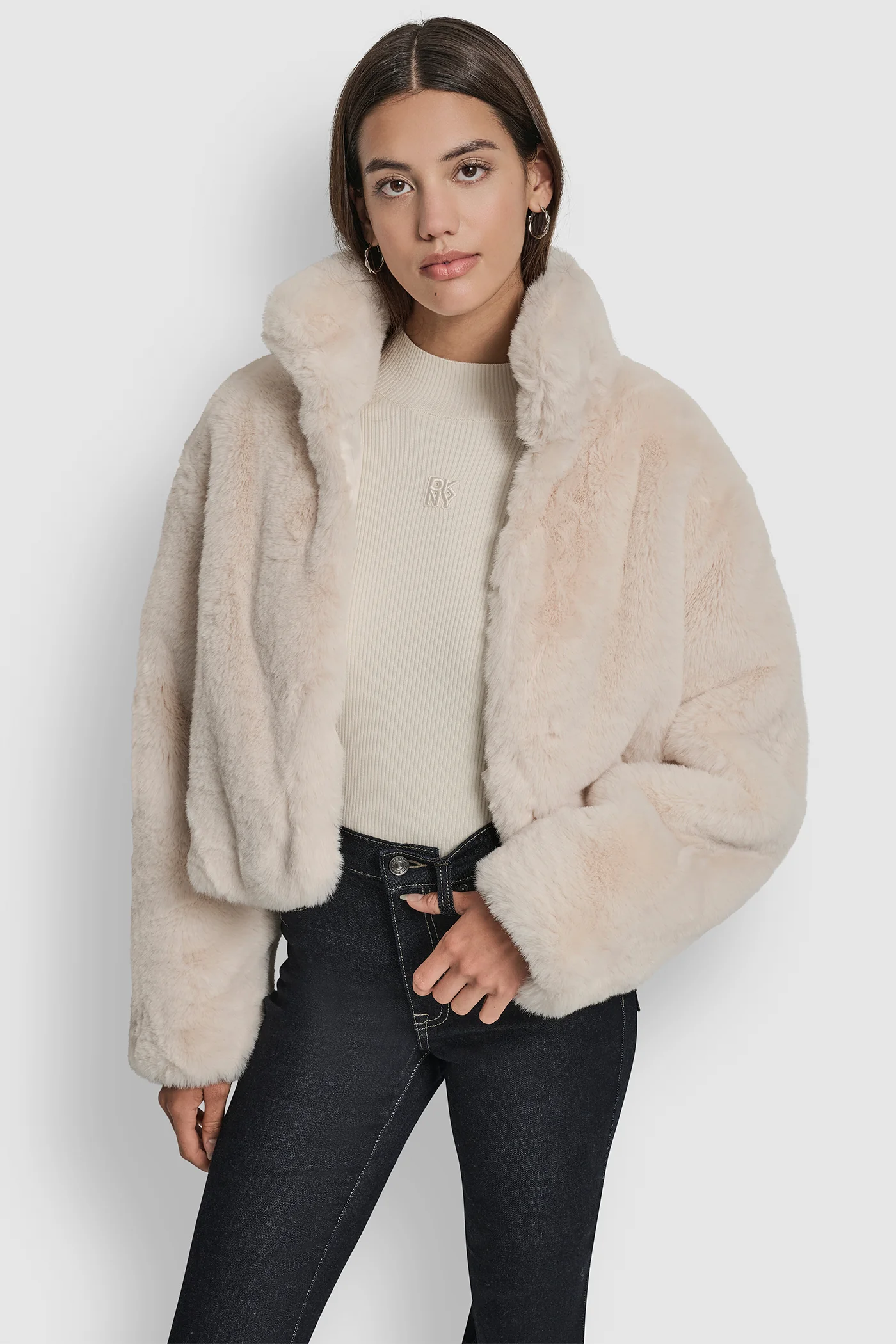 CROPPED FAUX FUR JACKET - Image 4