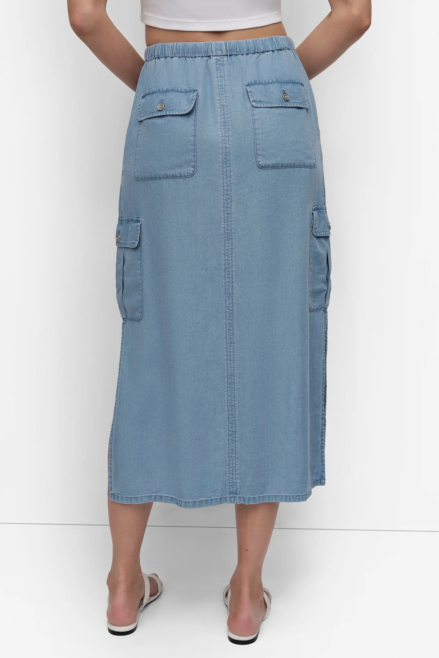 GARMENT DYE TIE WAIST CARGO SKIRT - Image 2