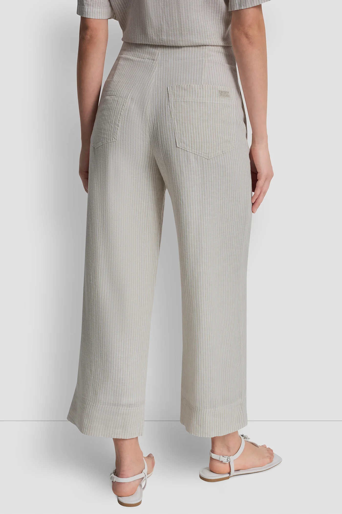 CROPPED WIDE LEG LINEN-BLEND PANTS - Image 2