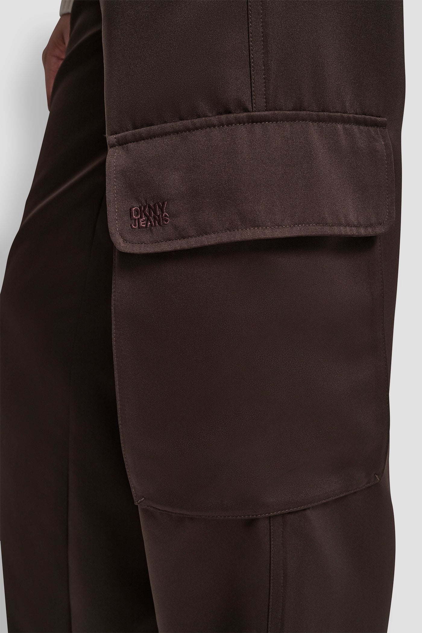 HIGH-RISE SATIN WIDE-LEG CARGO PANT - Image 4
