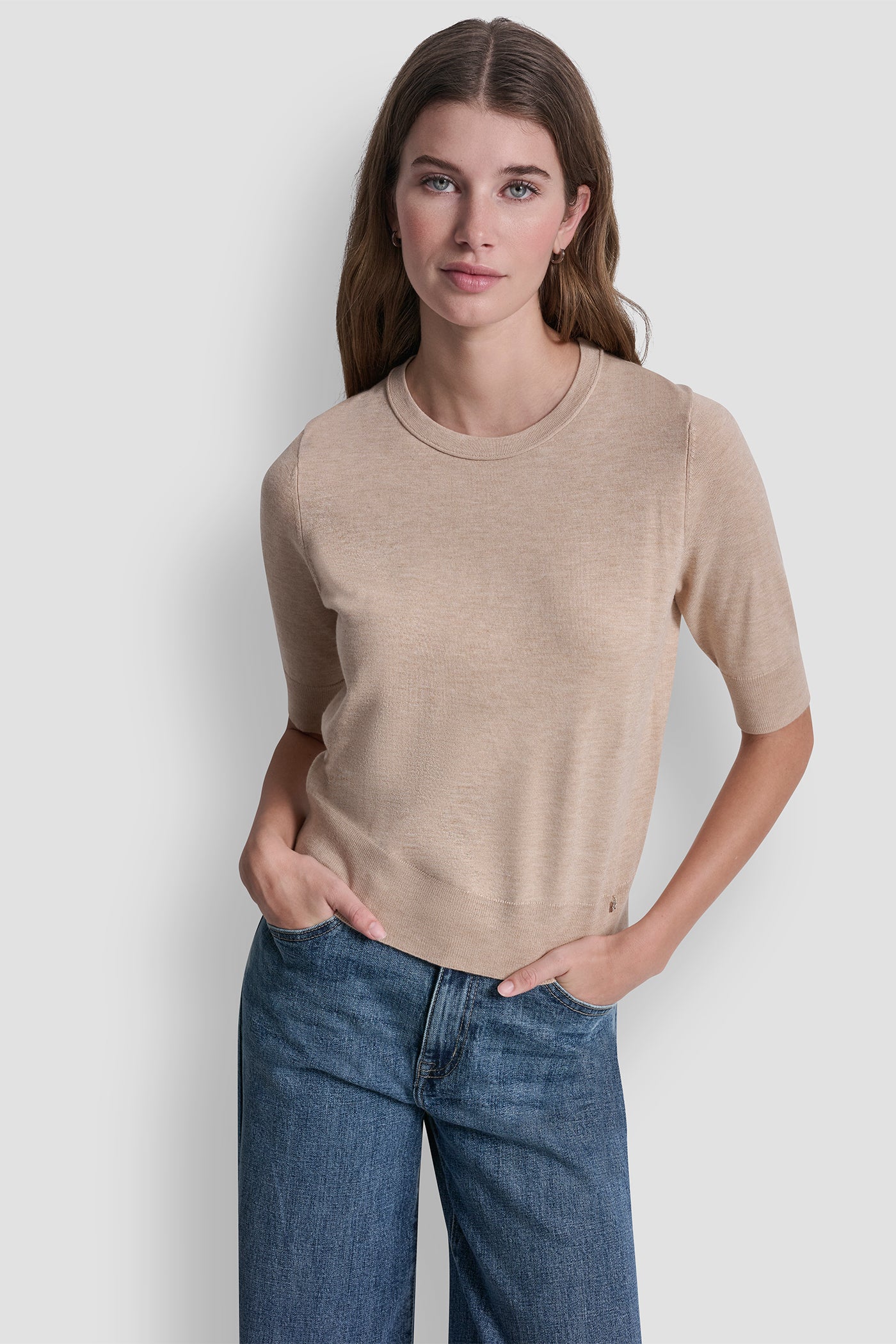 ELBOW SLEEVE CREW NECK SWEATER - Image 3