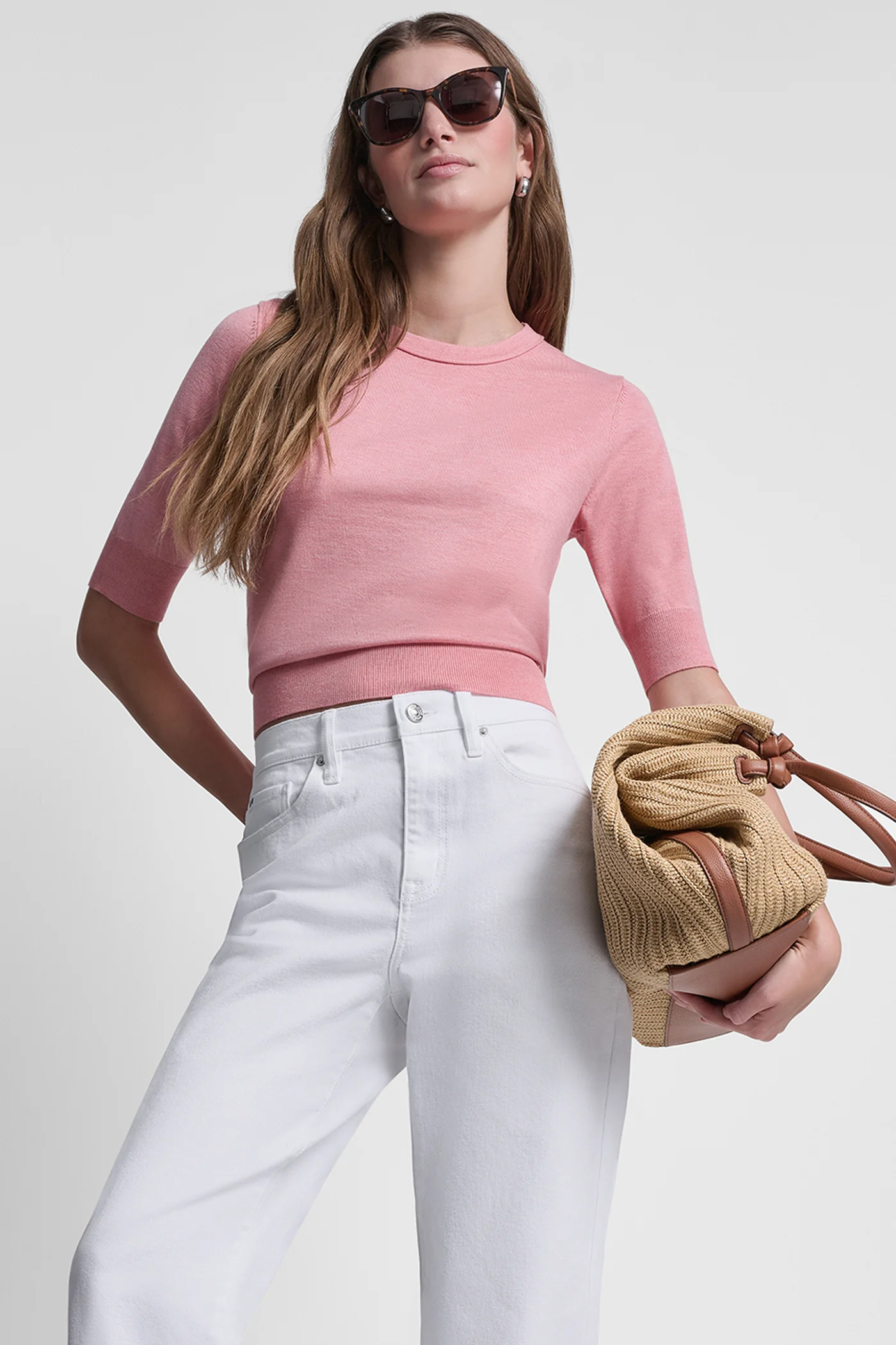 ELBOW SLEEVE CREW NECK SWEATER