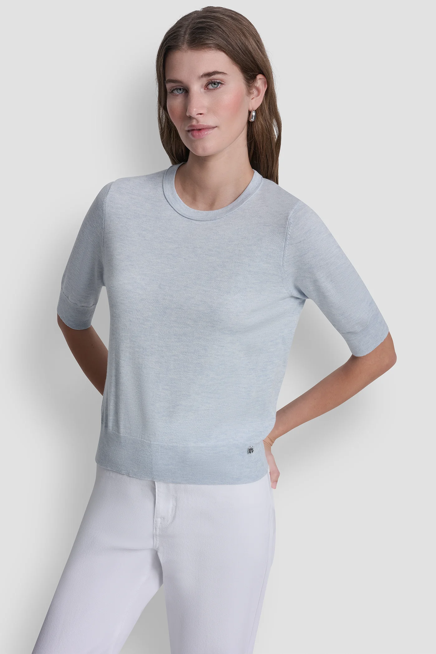 ELBOW SLEEVE CREW NECK SWEATER