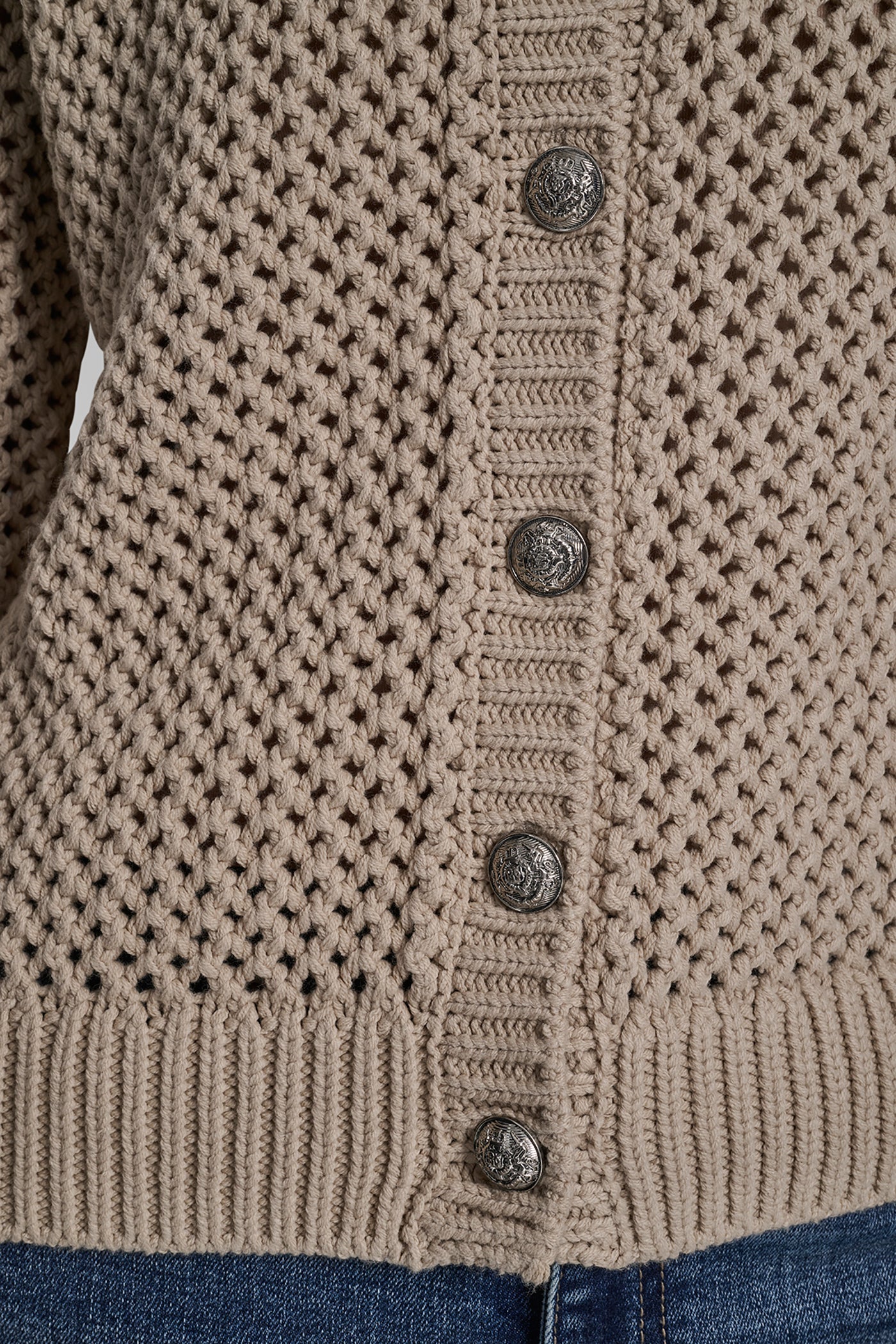 TEXTURED BUTTON FRONT SWEATER JACKET - Image 6