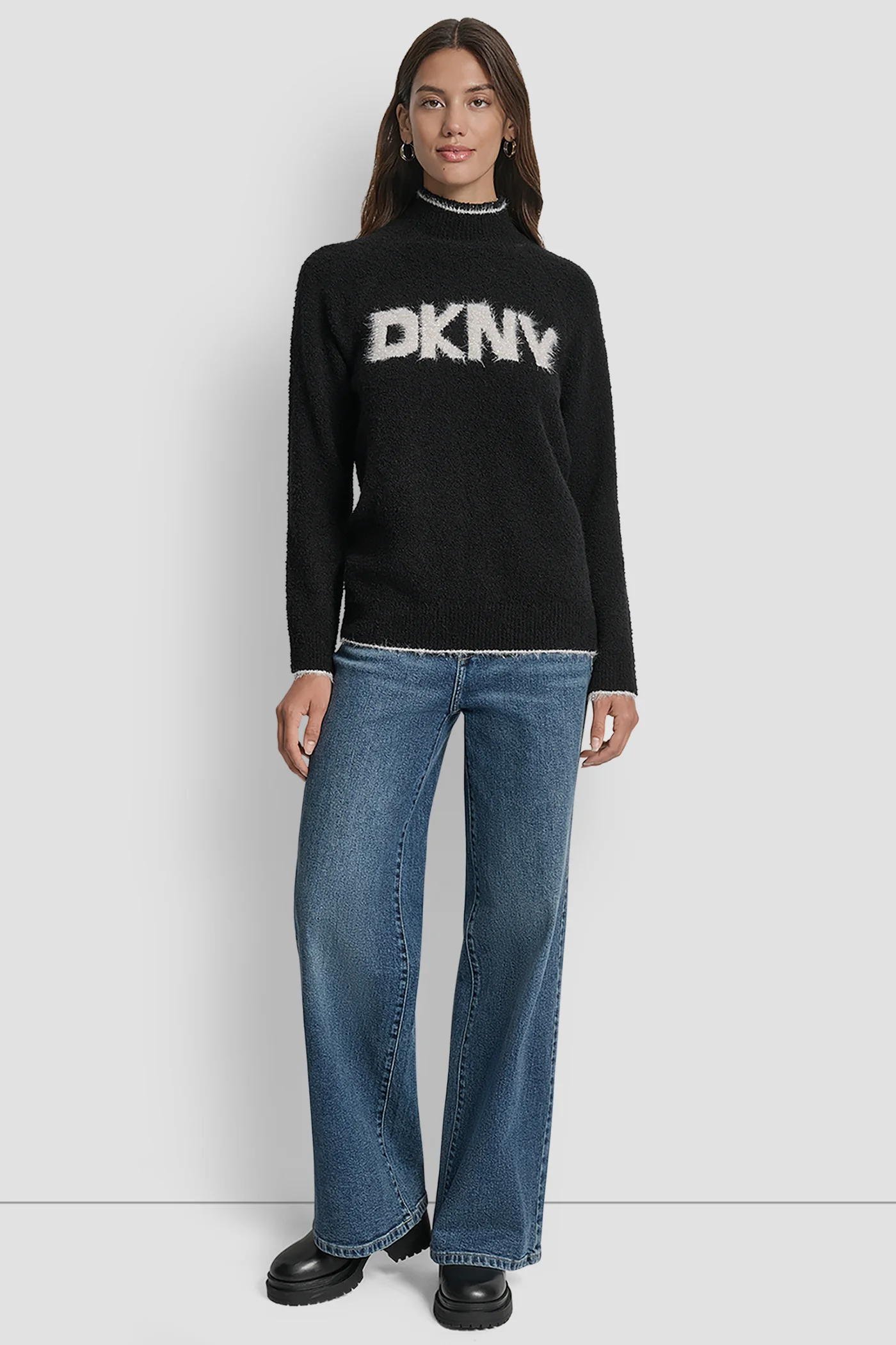 DKNY TINSEL LOGO LONG SLEEVE RAGLAN SWEATER - Image 6