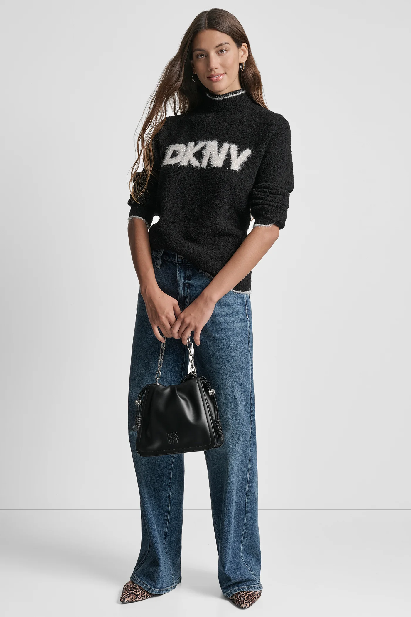 DKNY TINSEL LOGO LONG SLEEVE RAGLAN SWEATER - Image 7