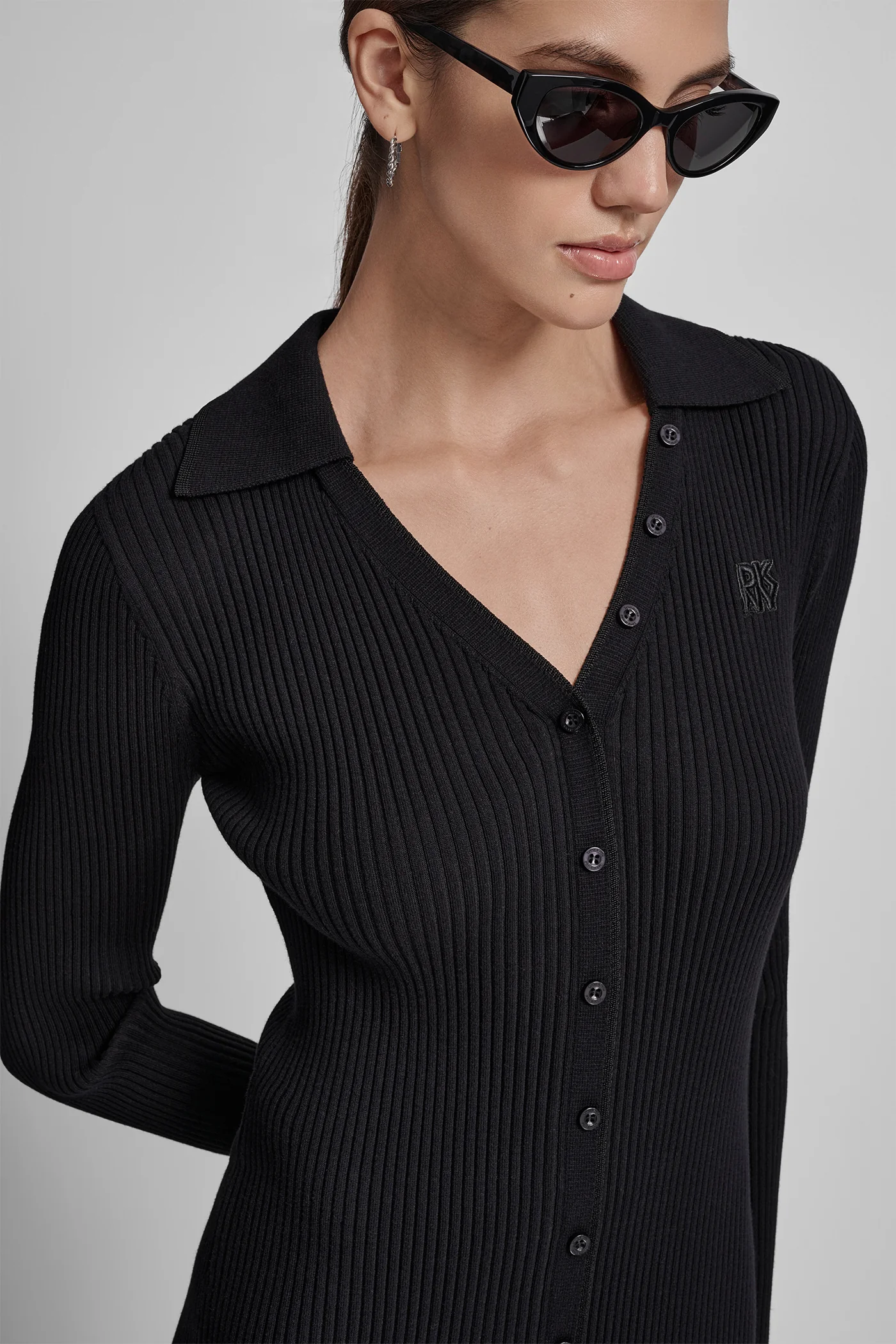 RIB-KNIT MIDI POLO DRESS - Image 4