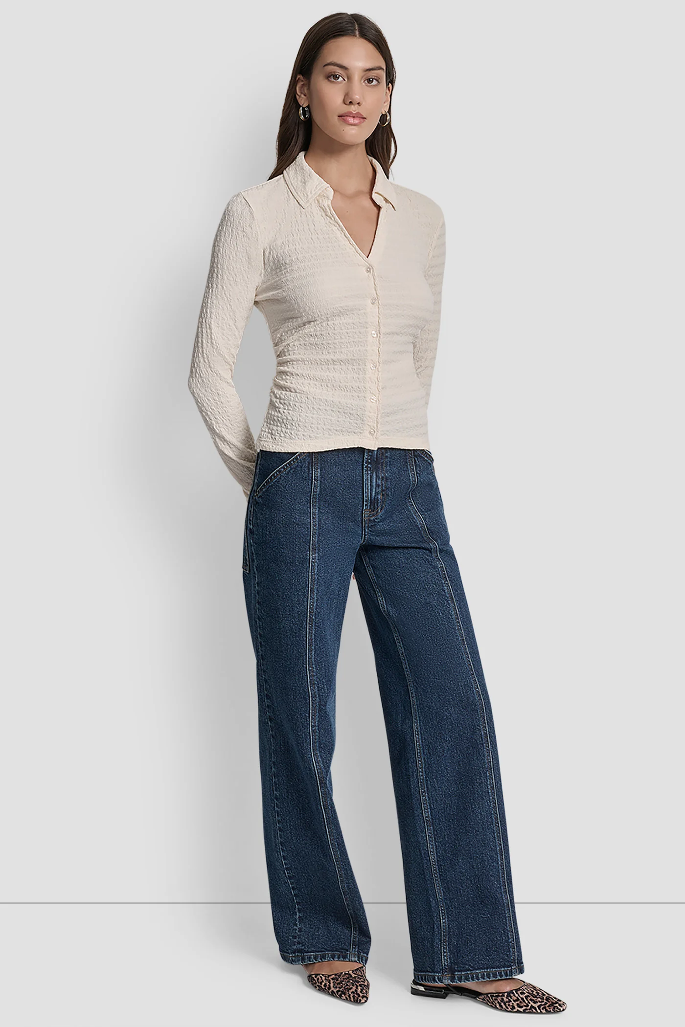 RIPPLE LACE VNECK SHIRT - Image 2