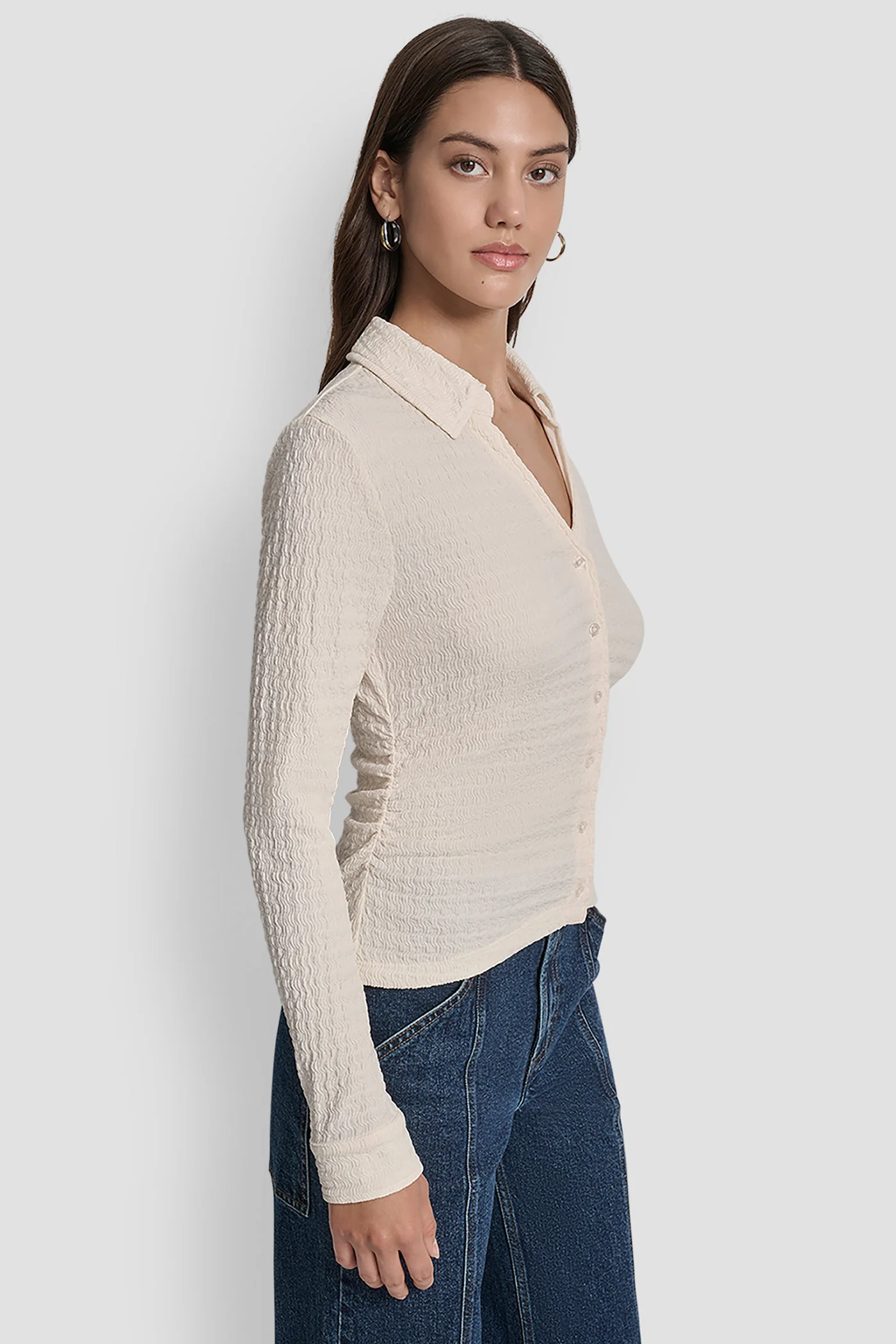 RIPPLE LACE VNECK SHIRT - Image 3