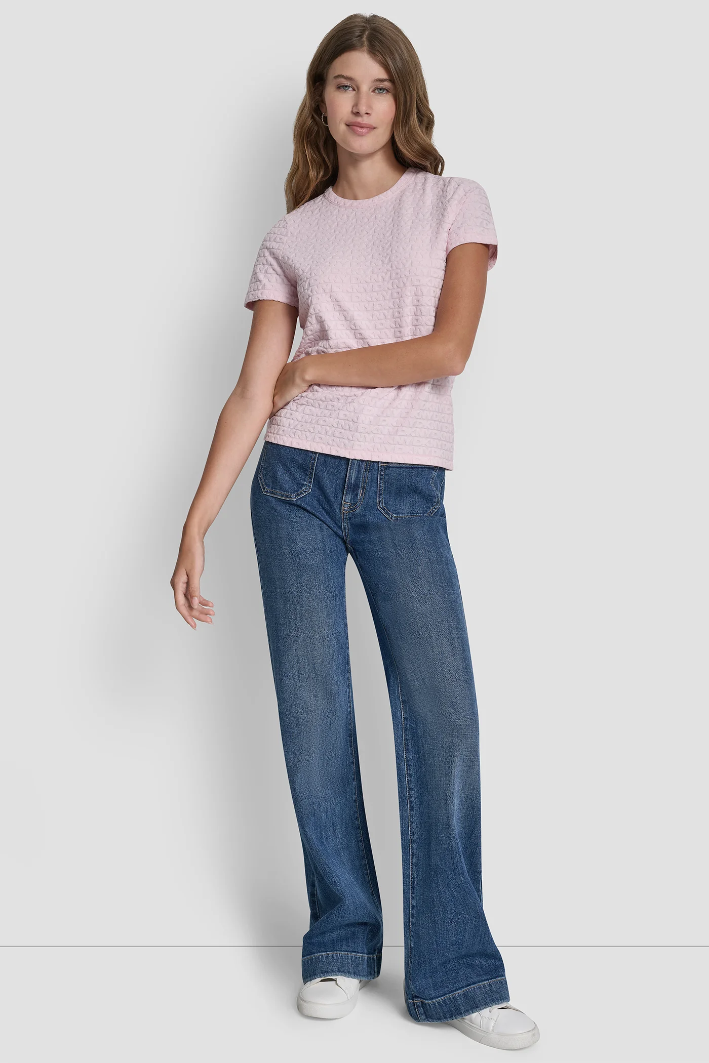 LOGO JACQUARD SHORT SLEEVE CREW NECK TEE