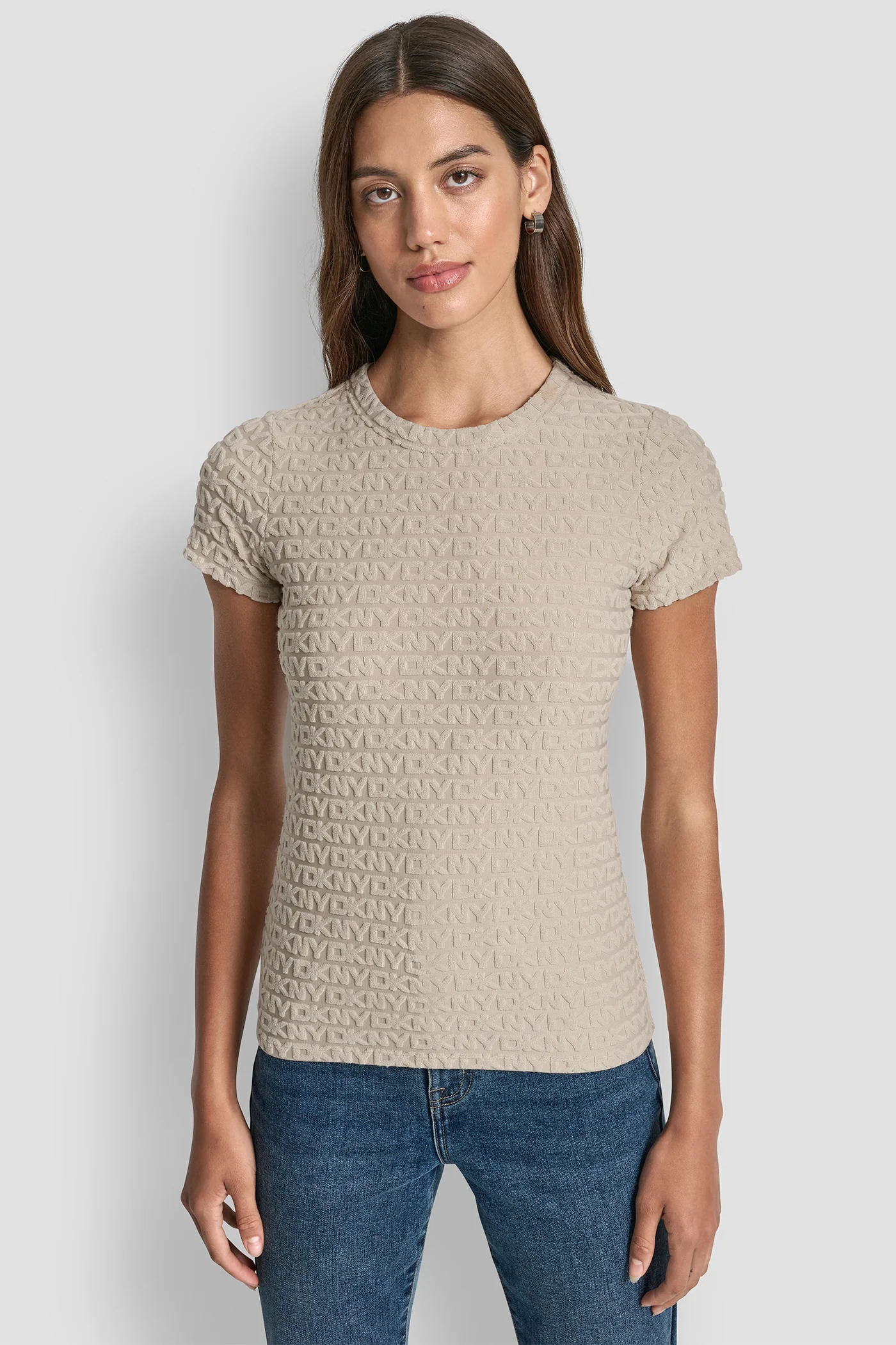 LOGO JACQUARD SHORT SLEEVE CREW NECK TEE