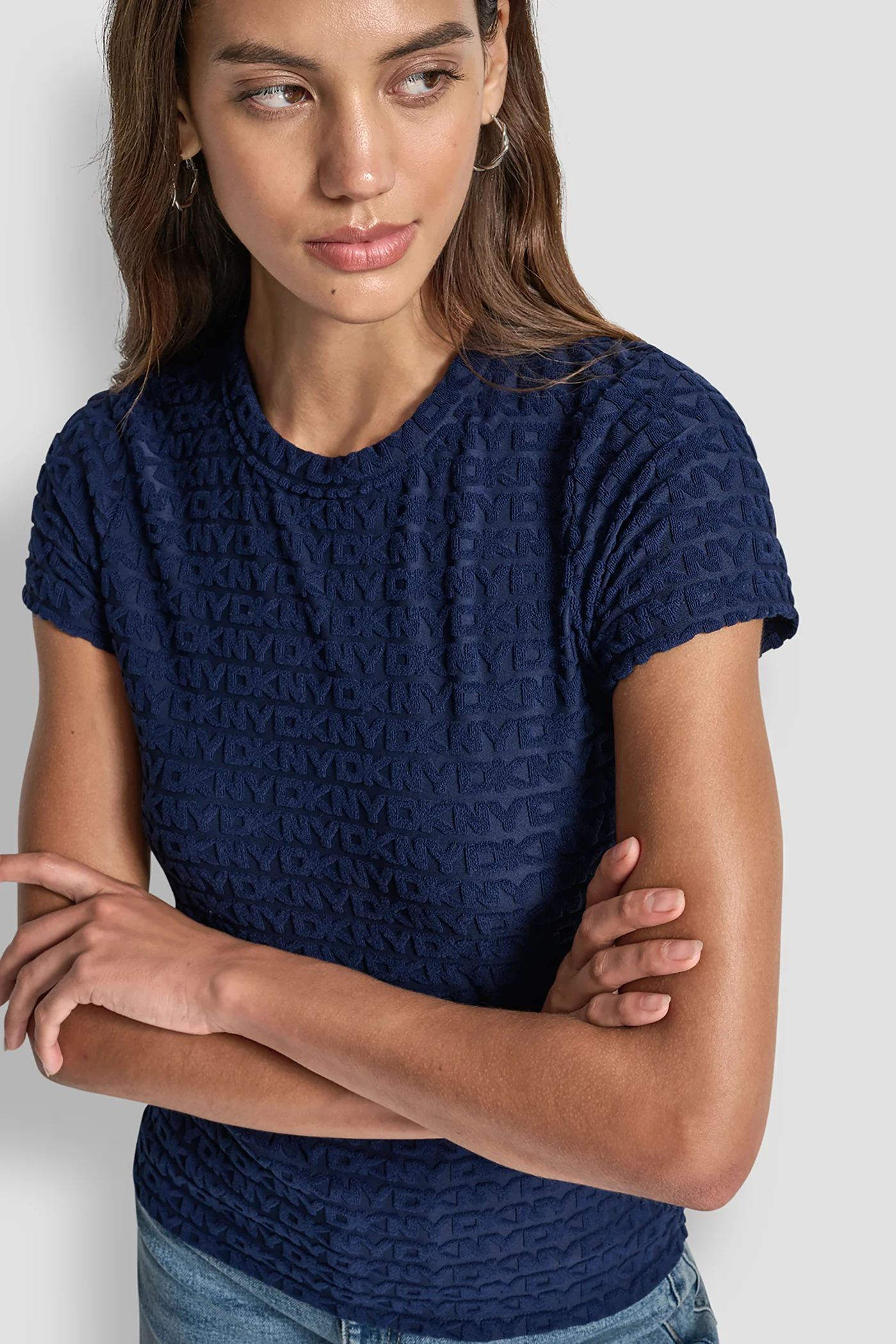 LOGO JACQUARD SHORT SLEEVE CREW NECK TEE - Image 5
