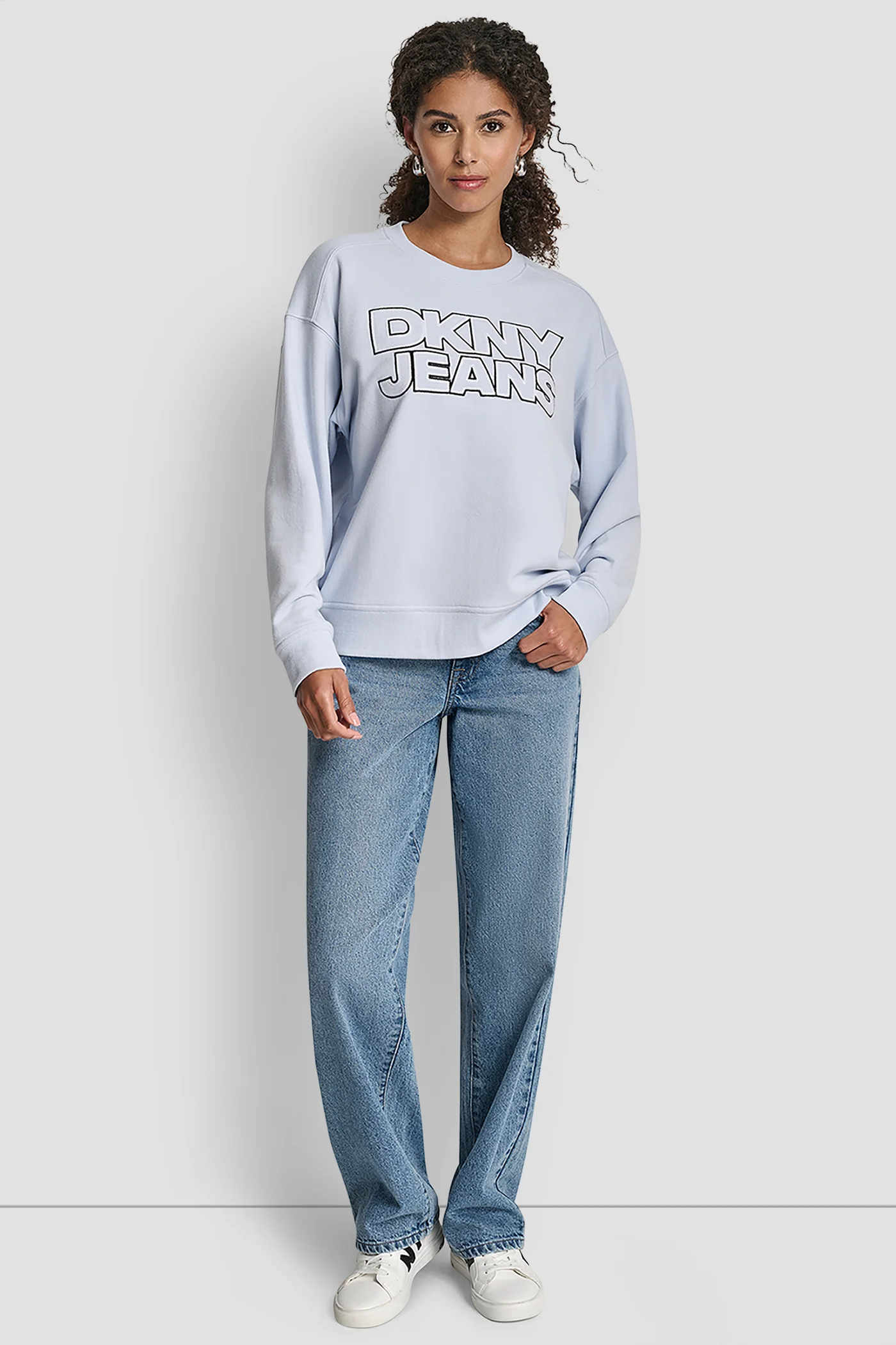 DKNY JEANS CHAINSTITCH OUTLINE LOGO SWEATSHIRT - Image 4