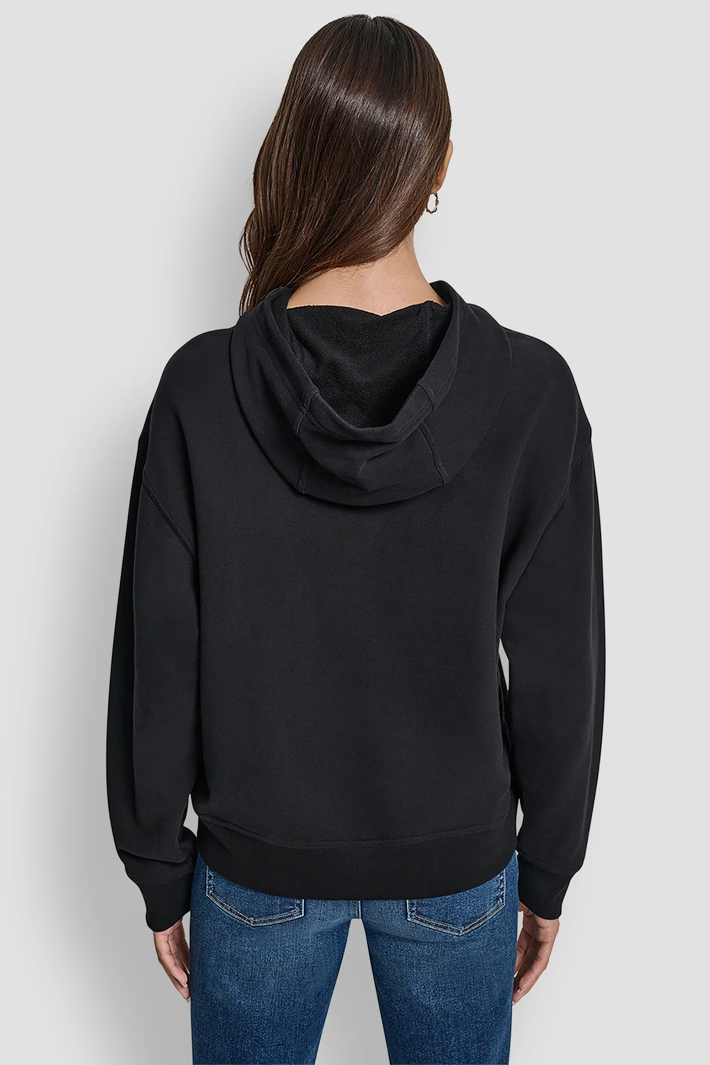 DKNY JEANS SATIN APPLIQUE CHAINSTITCH LOGO SWEATSHIRT - Image 2