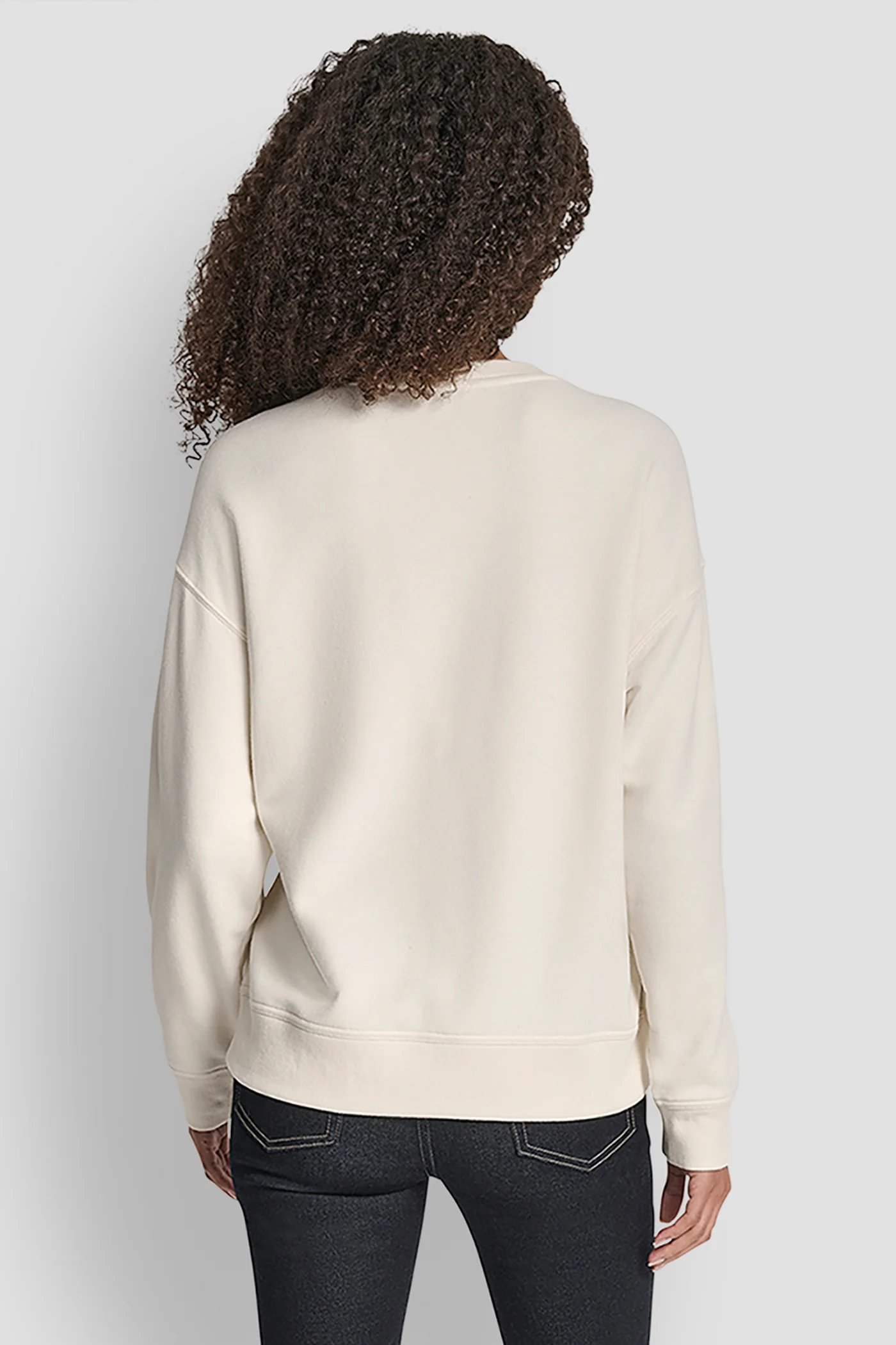 DKNY OUTLINE RHINESTONE NY PRINTED LOGO CREW NECK SWEATSHIRT - Image 2