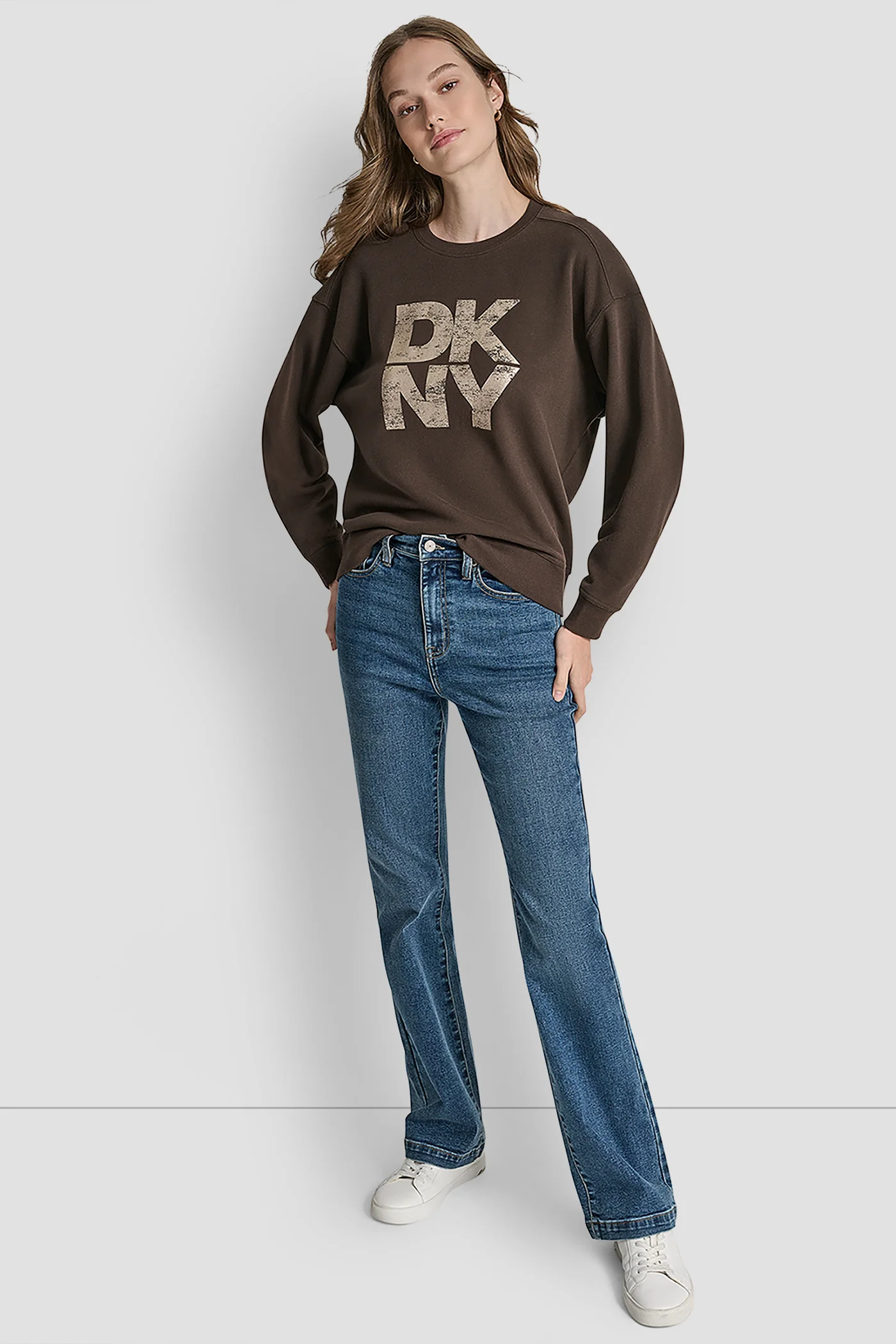 DISTRESSED DKNY FOIL LOGO SWEATSHIRT - Image 4