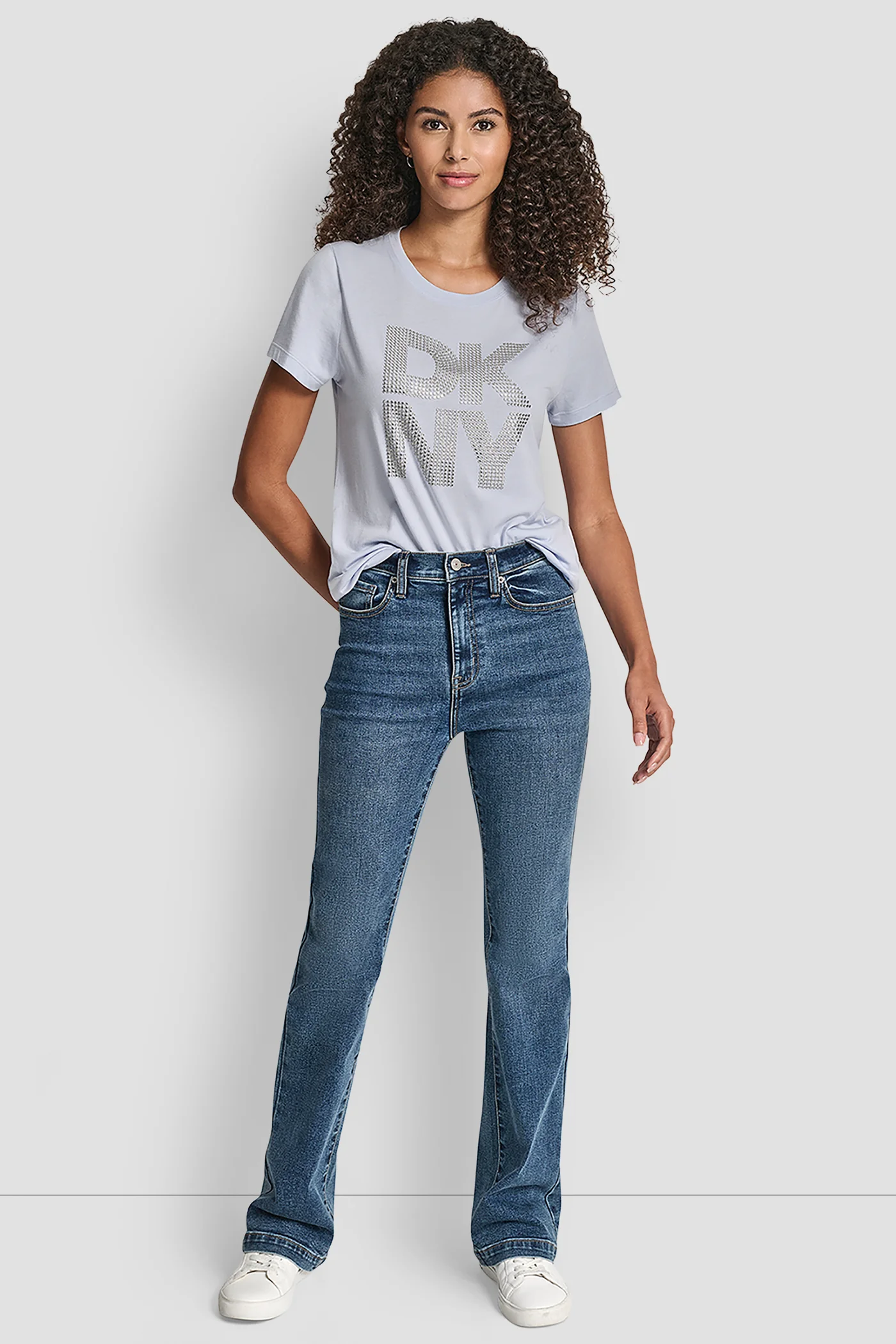 DKNY STACKED RHINESTONE LOGO TEE - Image 5