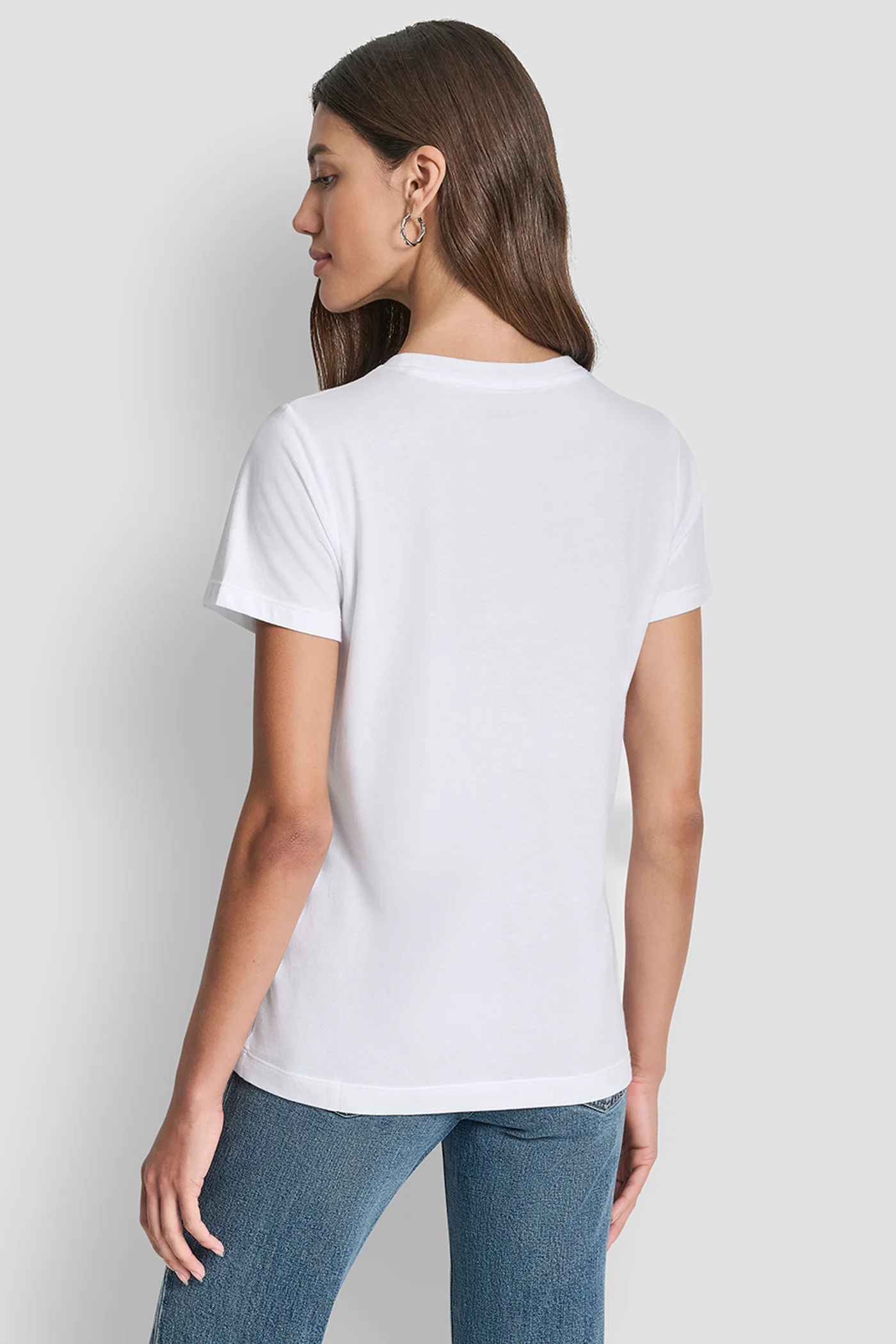 DKNY JEANS STACKED MINI RHINESTONE LOGO CREW NECK - Image 2