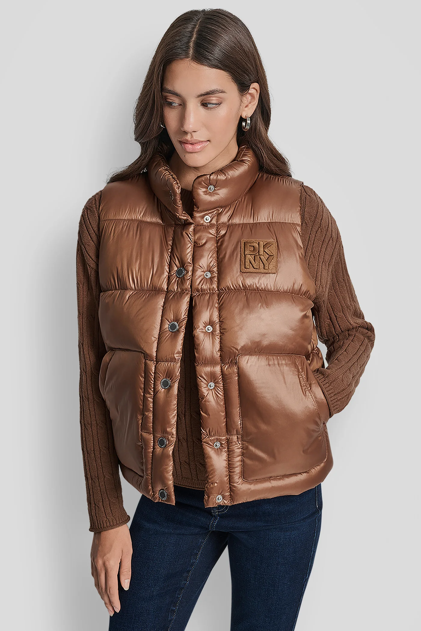 LOGO-EMBROIDERED PUFFER VEST
