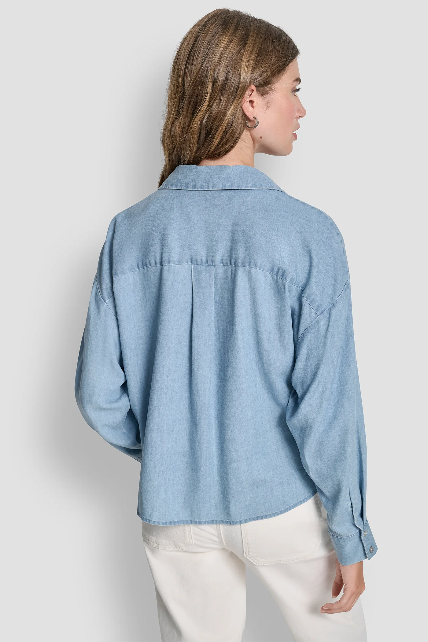 BUTTON-FRONT SHIRT WITH TWIST HEM - Image 2