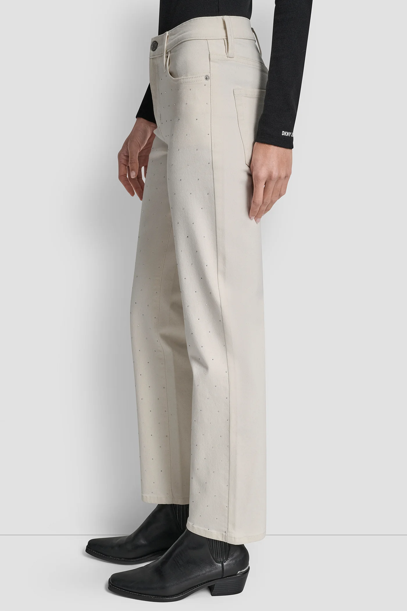MID RISE CLASSIC STRAIGHT WITH MINI RHINESTONES - Image 4
