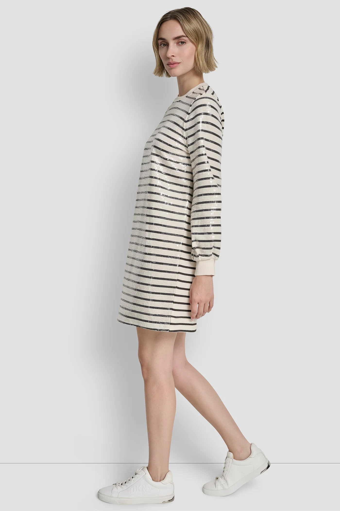 SEQUIN PLEATED SWEATSHIRT DRESS - Image 3