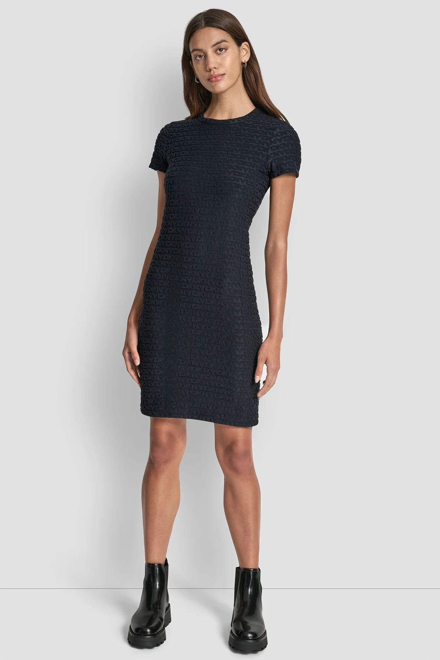 LOGO JACQUARD CREW NECK DRESS - Image 3