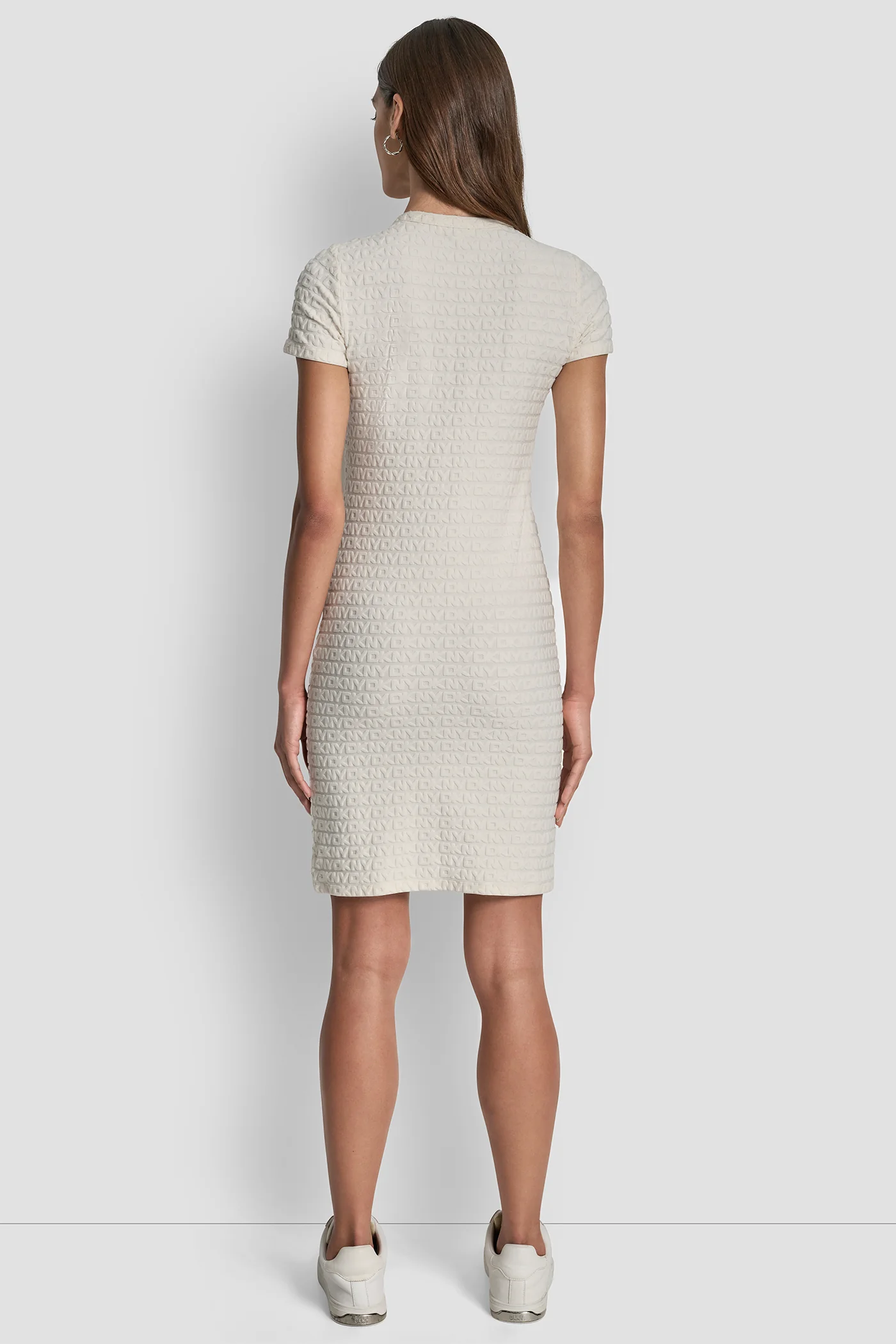 LOGO JACQUARD CREW NECK DRESS - Image 2