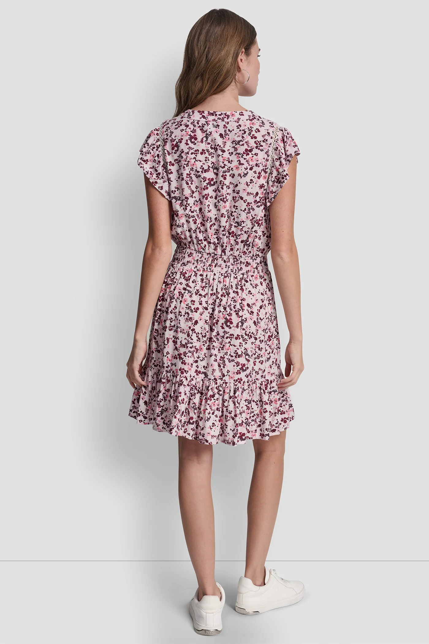SMOCKED WAIST V-NECK DRESS - Image 2