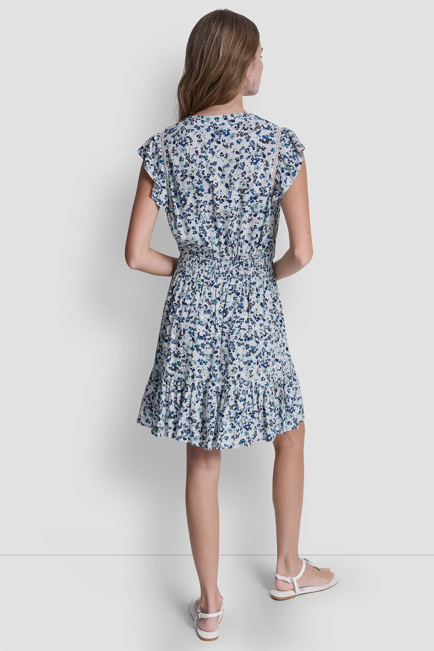 SMOCKED WAIST V-NECK DRESS - Image 2