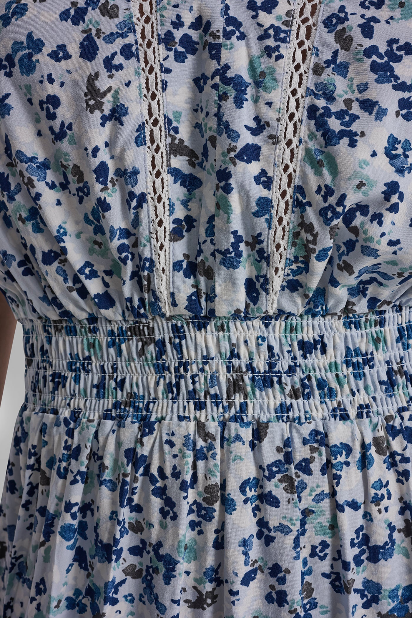 SMOCKED WAIST V-NECK DRESS - Image 6