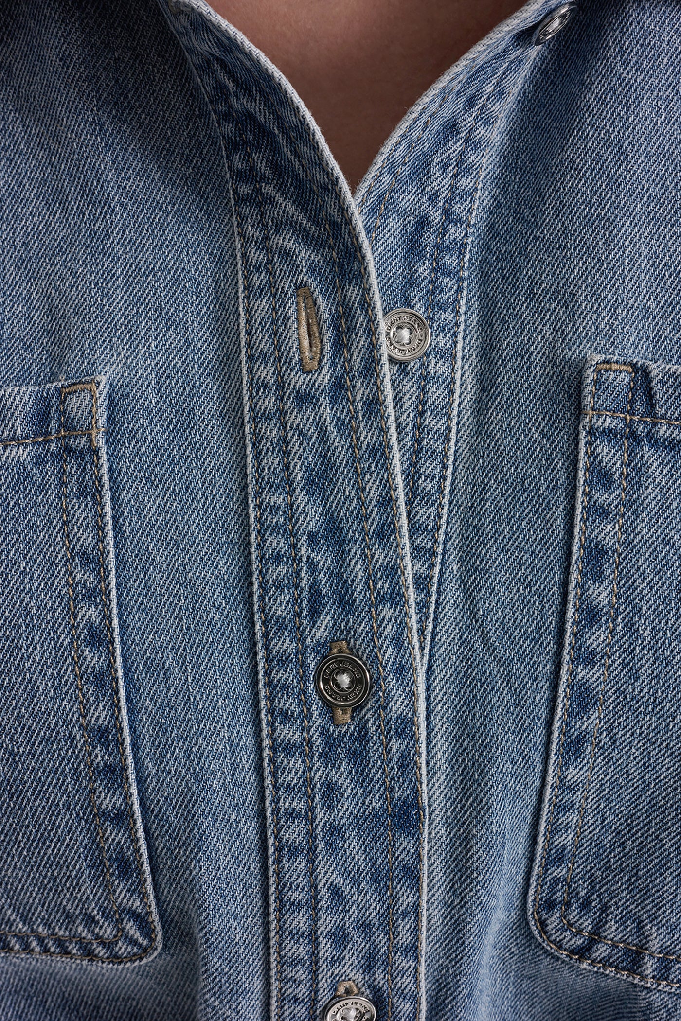 DENIM BUTTON-FRONT SHIRT DRESS - Image 5
